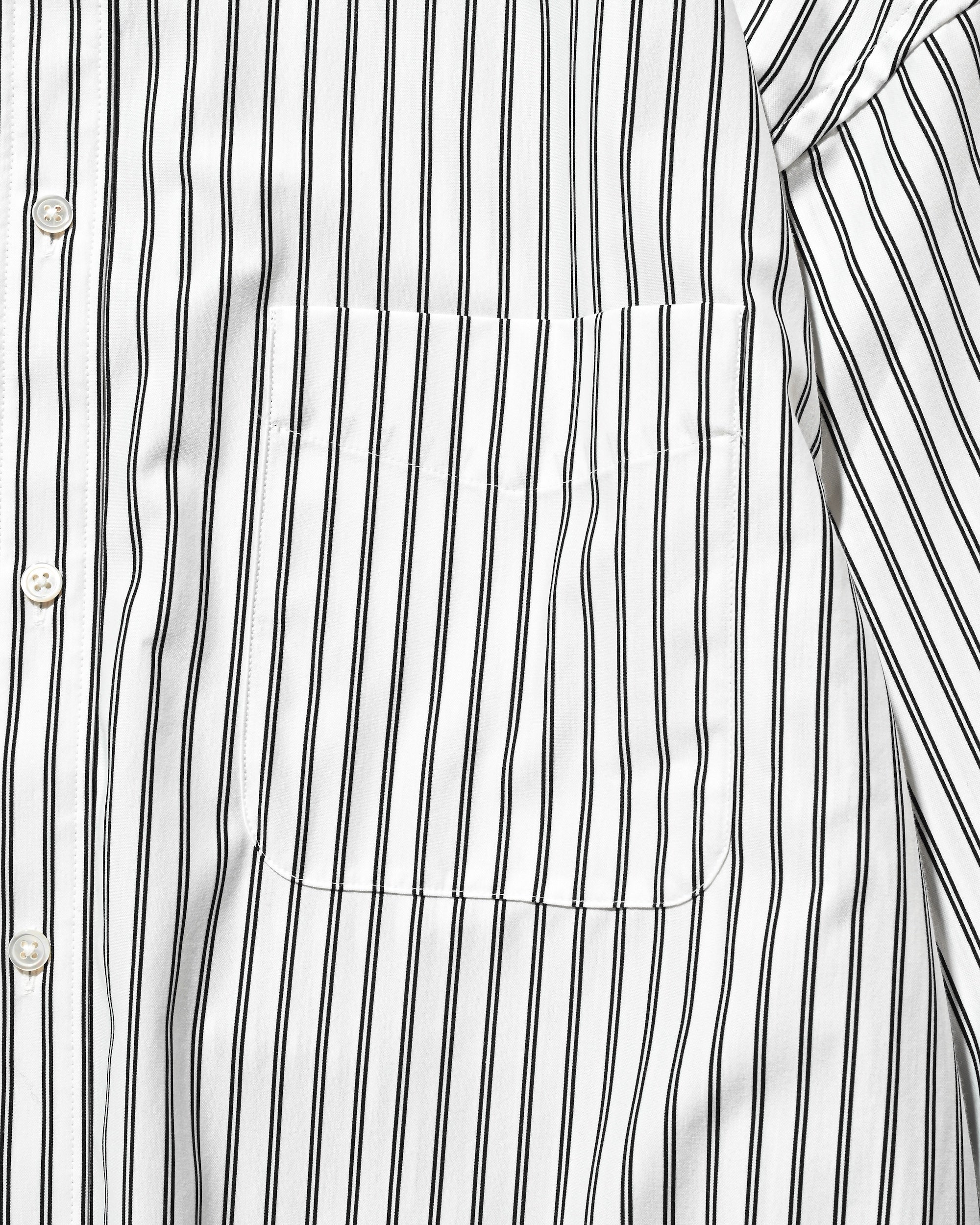 【12.6 SAT 20:00- IN STOCK】46G KNIT CROPPED LENGTH EVERYDAY L/S SHIRT (WHITE STRIPE)