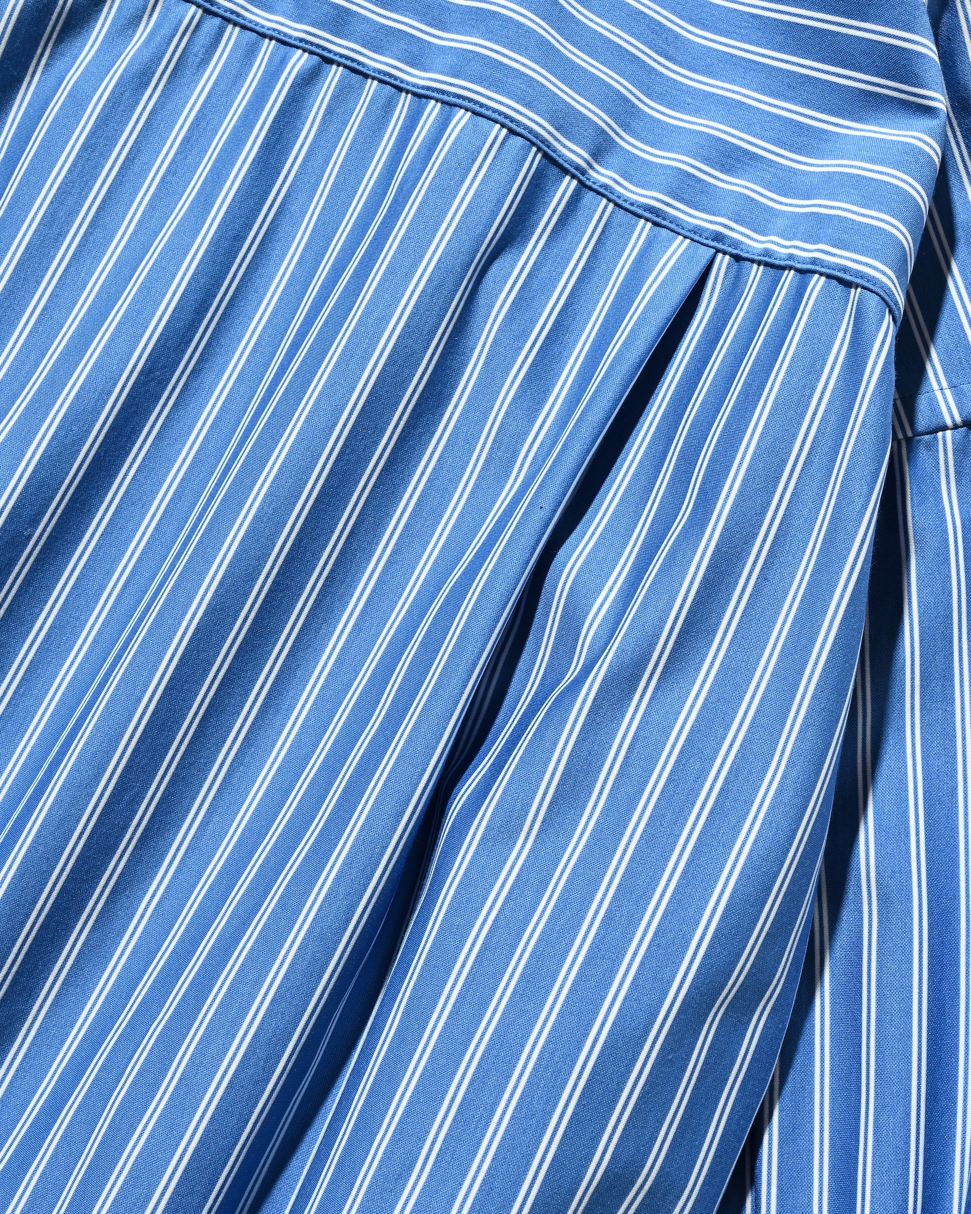 【12.6 SAT 20:00- IN STOCK】46G KNIT CROPPED LENGTH EVERYDAY L/S SHIRT (SAX BLUE STRIPE)