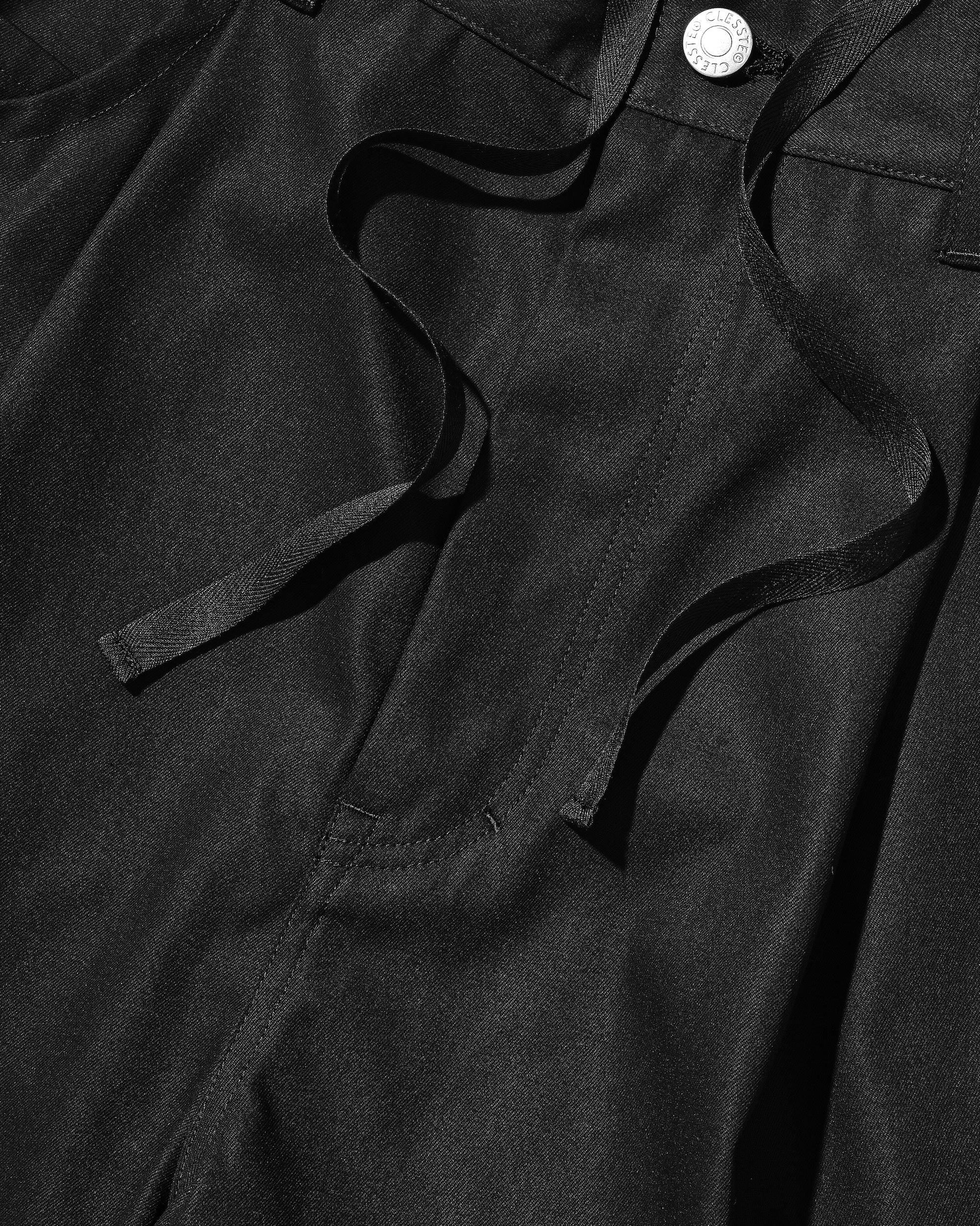 T/C GABARDINE CITY MASSIVE UTILITY CROPPED PANTS (BLACK)