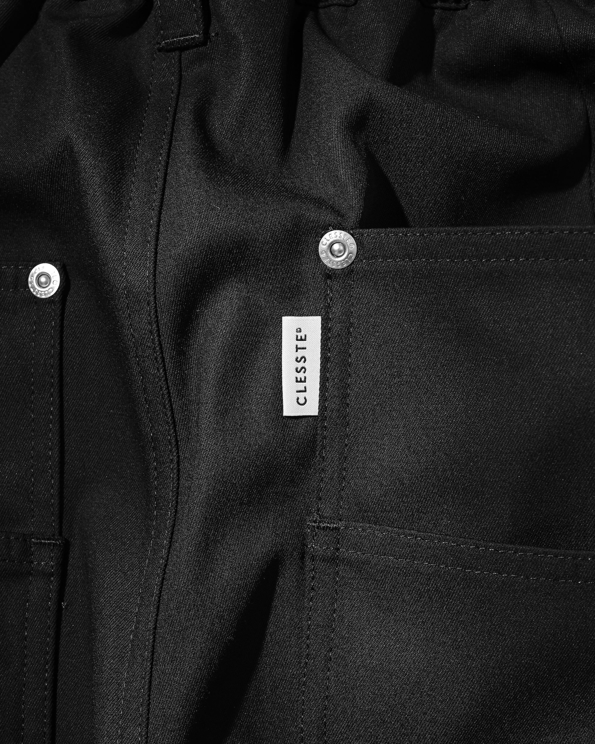 T/C GABARDINE CITY MASSIVE UTILITY CROPPED PANTS (BLACK)