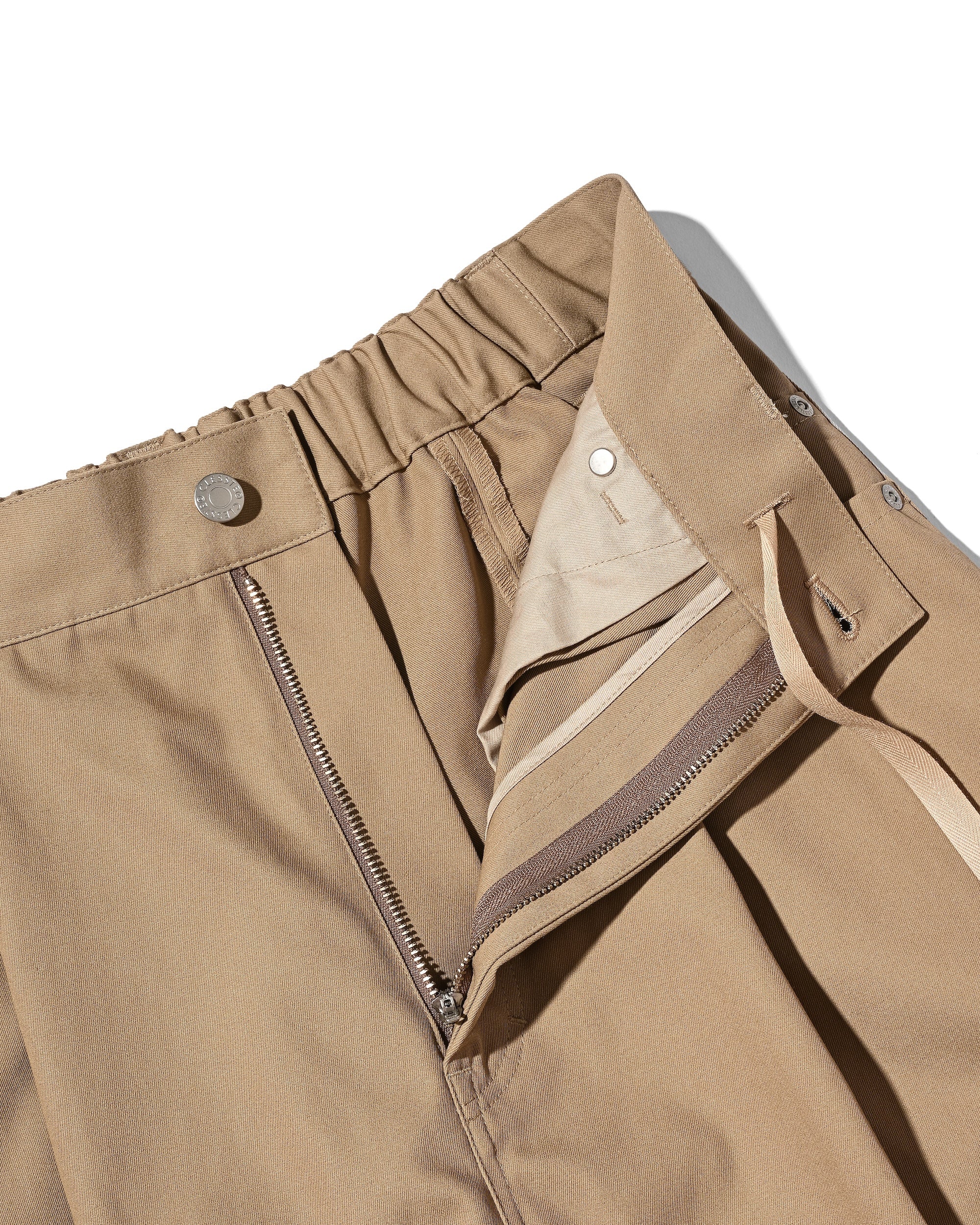 T/C GABARDINE CITY MASSIVE UTILITY CROPPED PANTS (BEIGE)