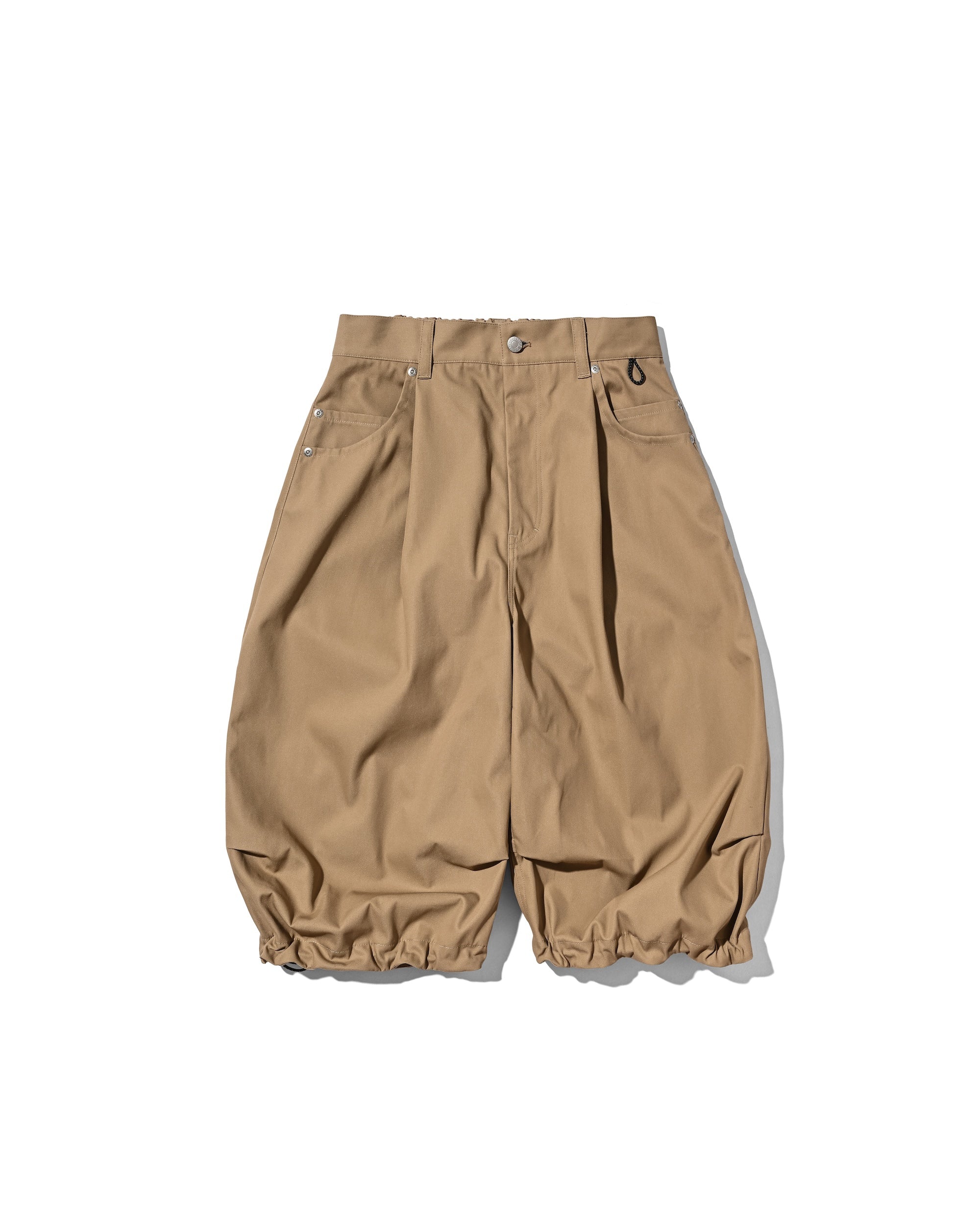 T/C GABARDINE CITY MASSIVE UTILITY CROPPED PANTS (BEIGE)