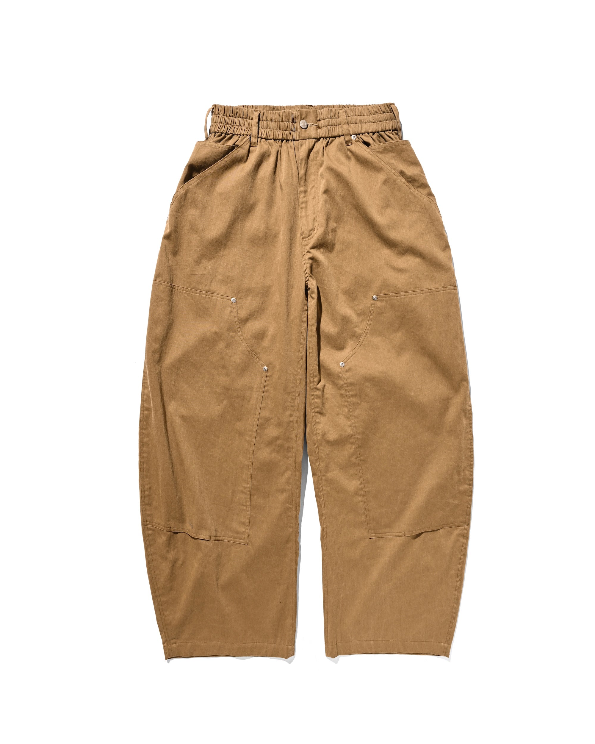 【12.27 SAT 20:00- IN STOCK】VINTAGE EFFECT DOUBLE KNEE CURVED WORKER PANTS (BEIGE)