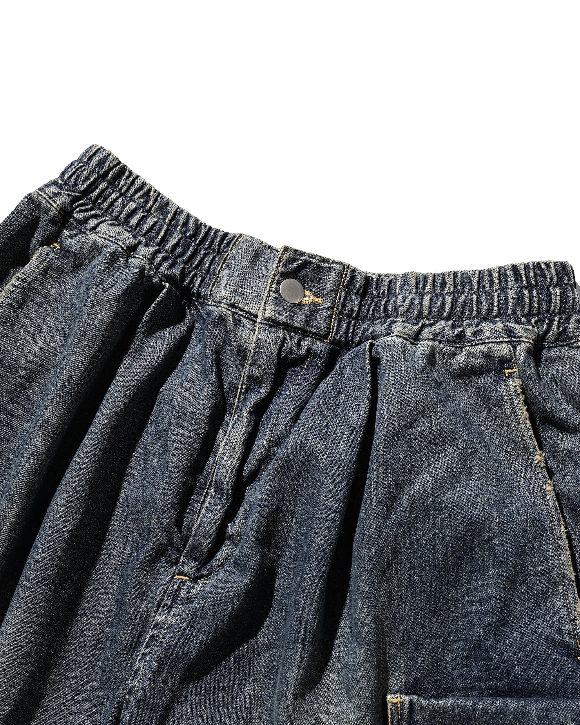 【5.31 SAT 20:00- IN STOCK】VINTAGE DYED SELVEDGE DENIM CITY MILITARY HALF PANTS (VINTAGE INDIGO)