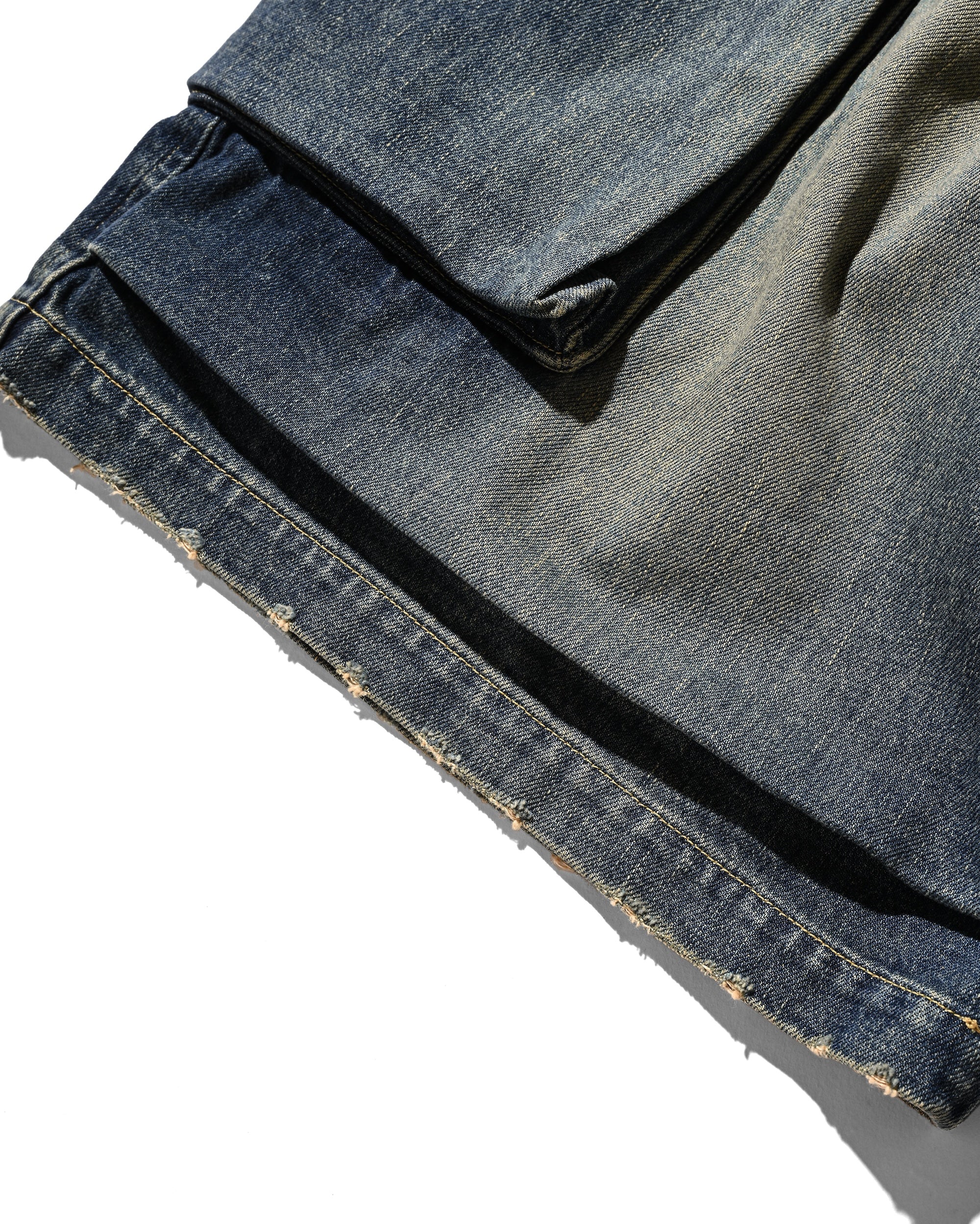 【5.31 SAT 20:00- IN STOCK】VINTAGE DYED SELVEDGE DENIM CITY MILITARY HALF PANTS (VINTAGE INDIGO)