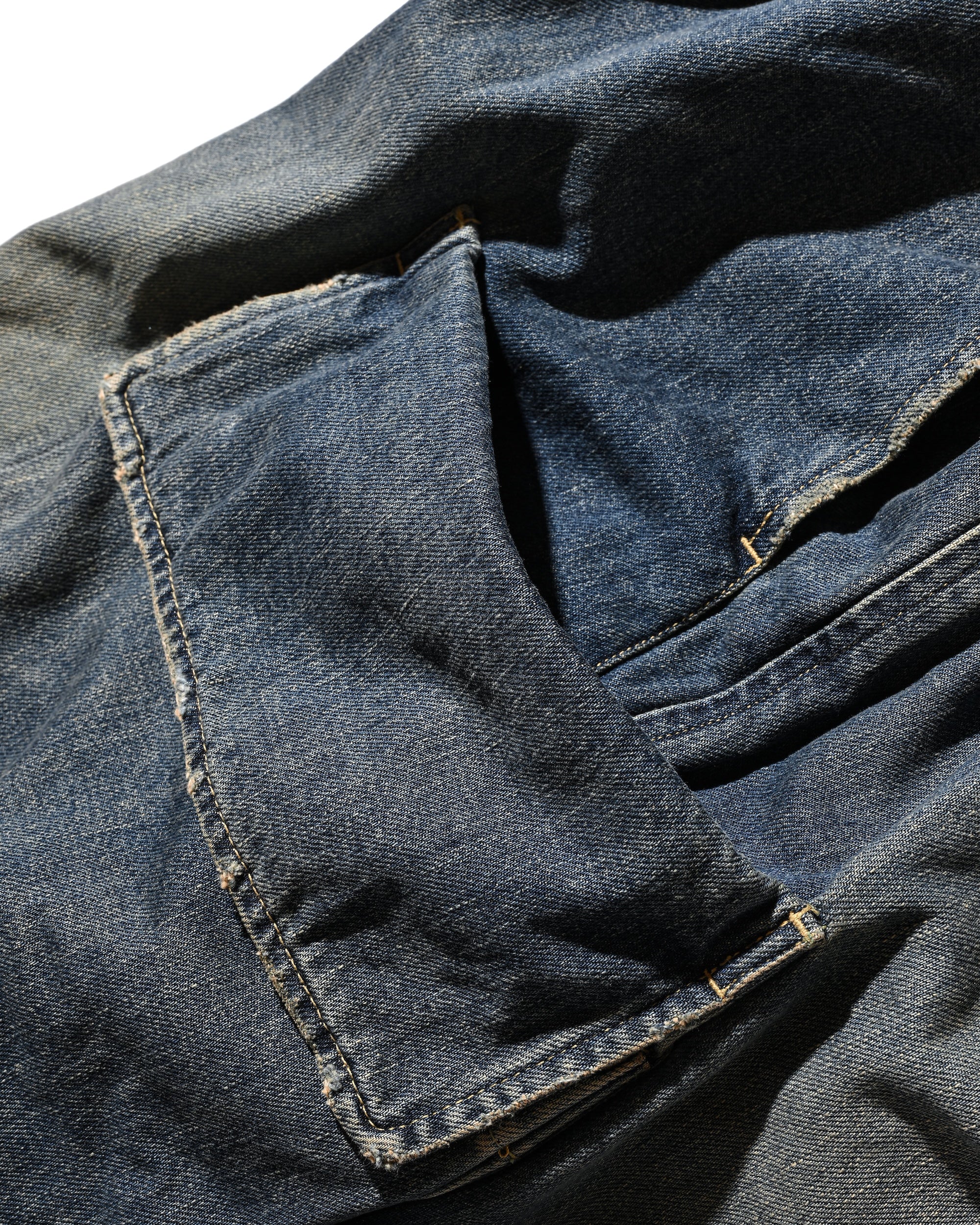 【5.31 SAT 20:00- IN STOCK】VINTAGE DYED SELVEDGE DENIM CITY MILITARY HALF PANTS (VINTAGE INDIGO)