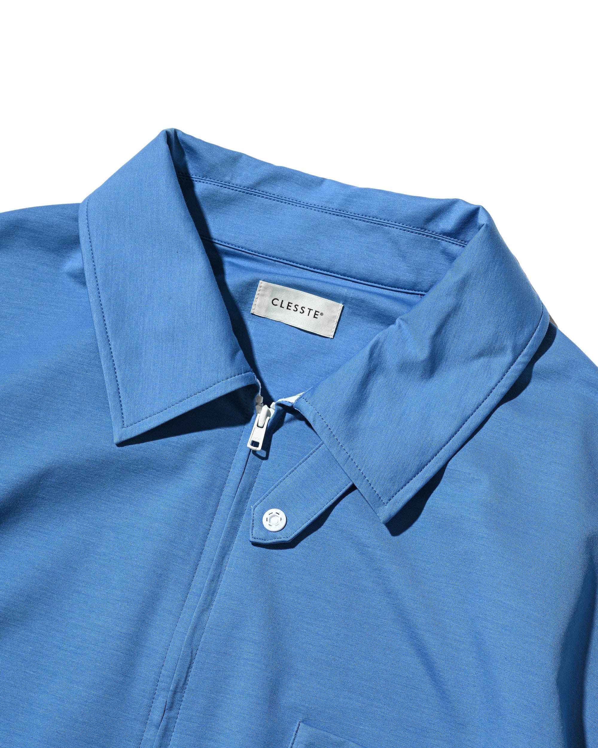 【6.27 SAT 20:00- IN STOCK】46G KNIT EVERYDAY ZIP UP S/S SHIRT (SAX BLUE)