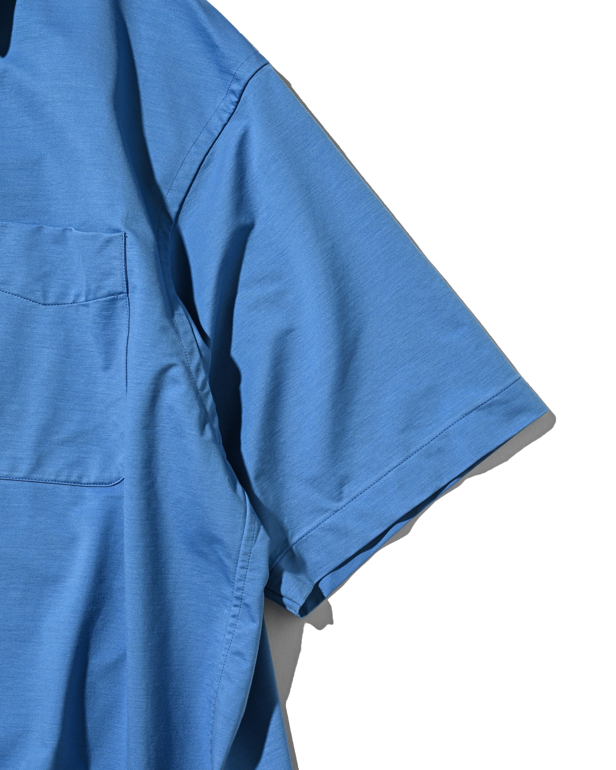 【6.27 SAT 20:00- IN STOCK】46G KNIT EVERYDAY ZIP UP S/S SHIRT (SAX BLUE)