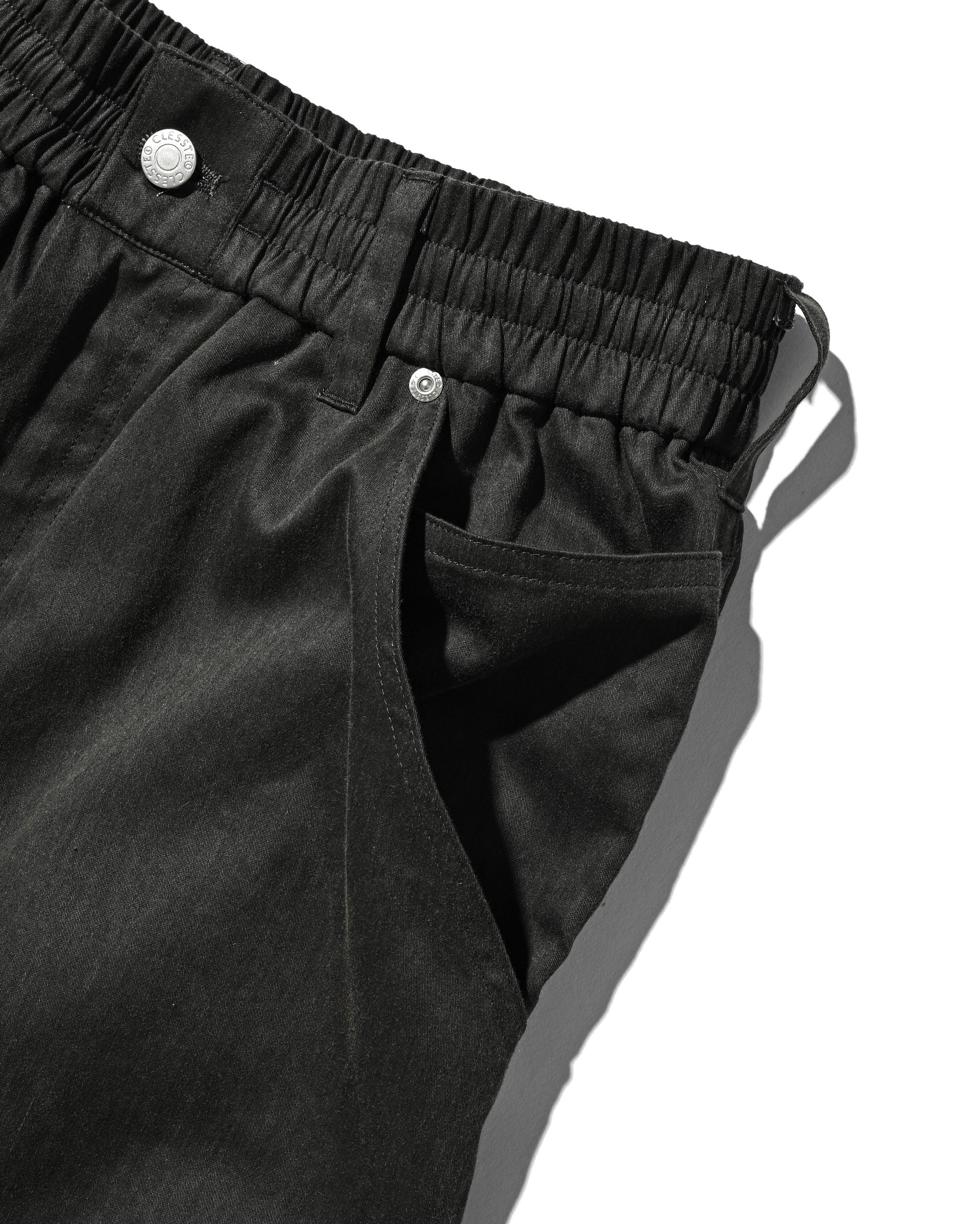 【7.4 SAT 20:00- IN STOCK】VINTAGE EFFECT DOUBLE KNEE WORKER BAGGY HALF PANTS (BLACK)