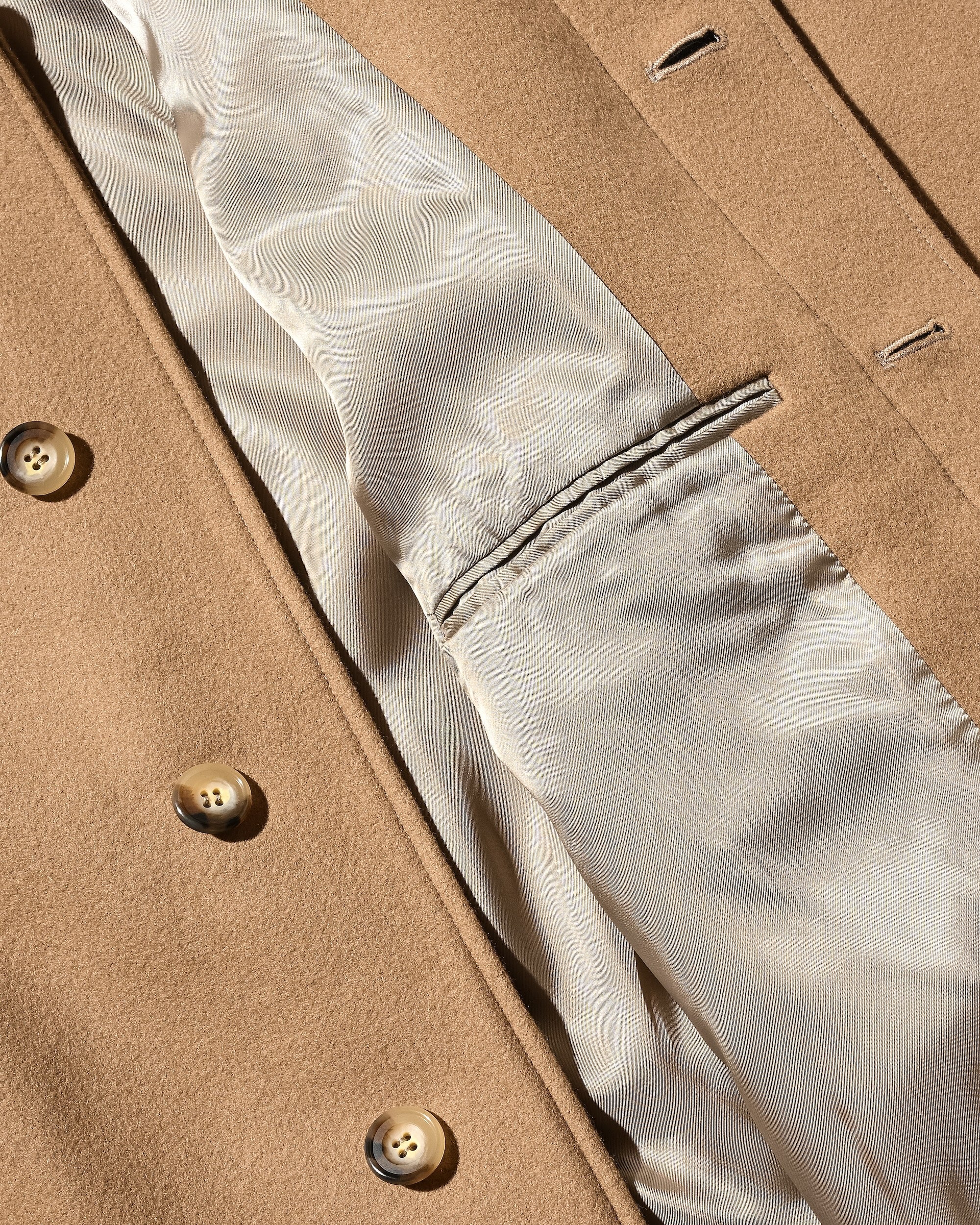 【12.10 WED 20:00- IN STOCK】LEATHER COLLAR WOOL MELTON BALMACAAN COAT (CAMEL)