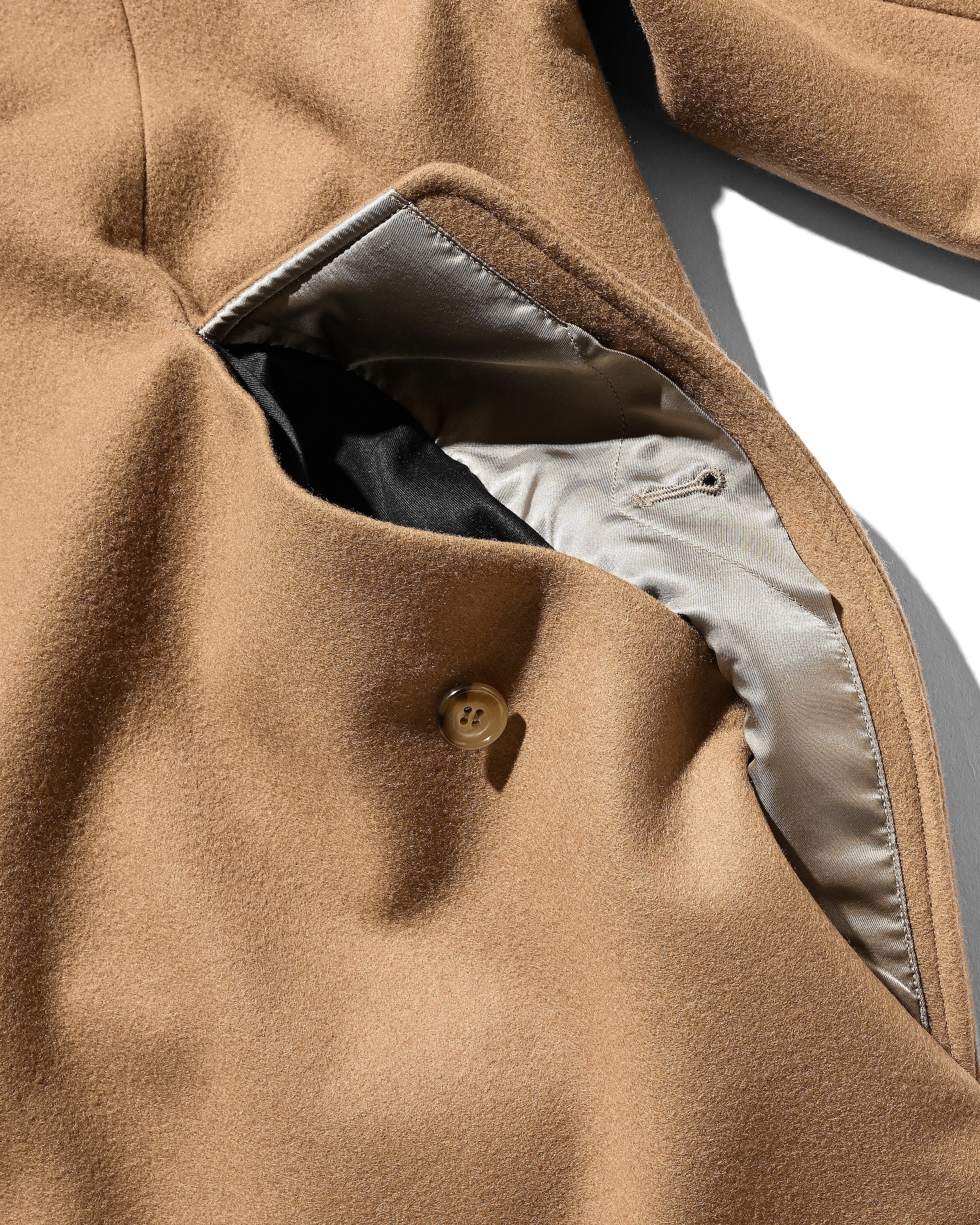 【12.10 WED 20:00- IN STOCK】LEATHER COLLAR WOOL MELTON BALMACAAN COAT (CAMEL)