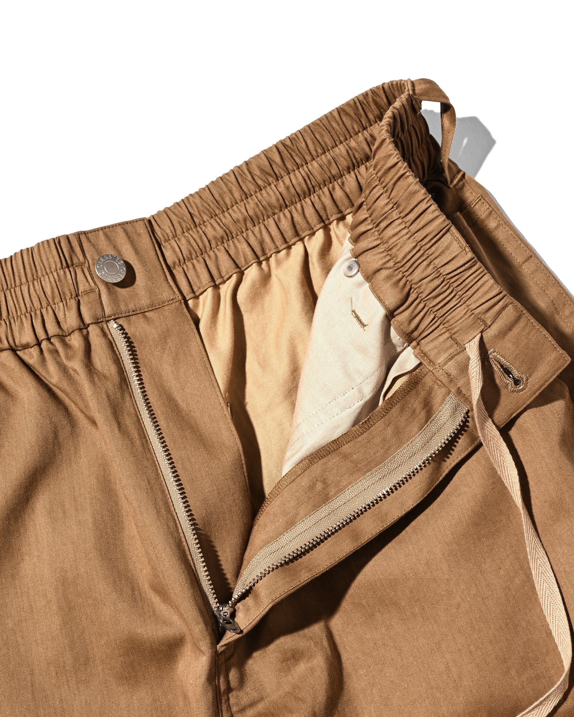 【7.4 SAT 20:00- IN STOCK】VINTAGE EFFECT DOUBLE KNEE WORKER BAGGY HALF PANTS (BEIGE)