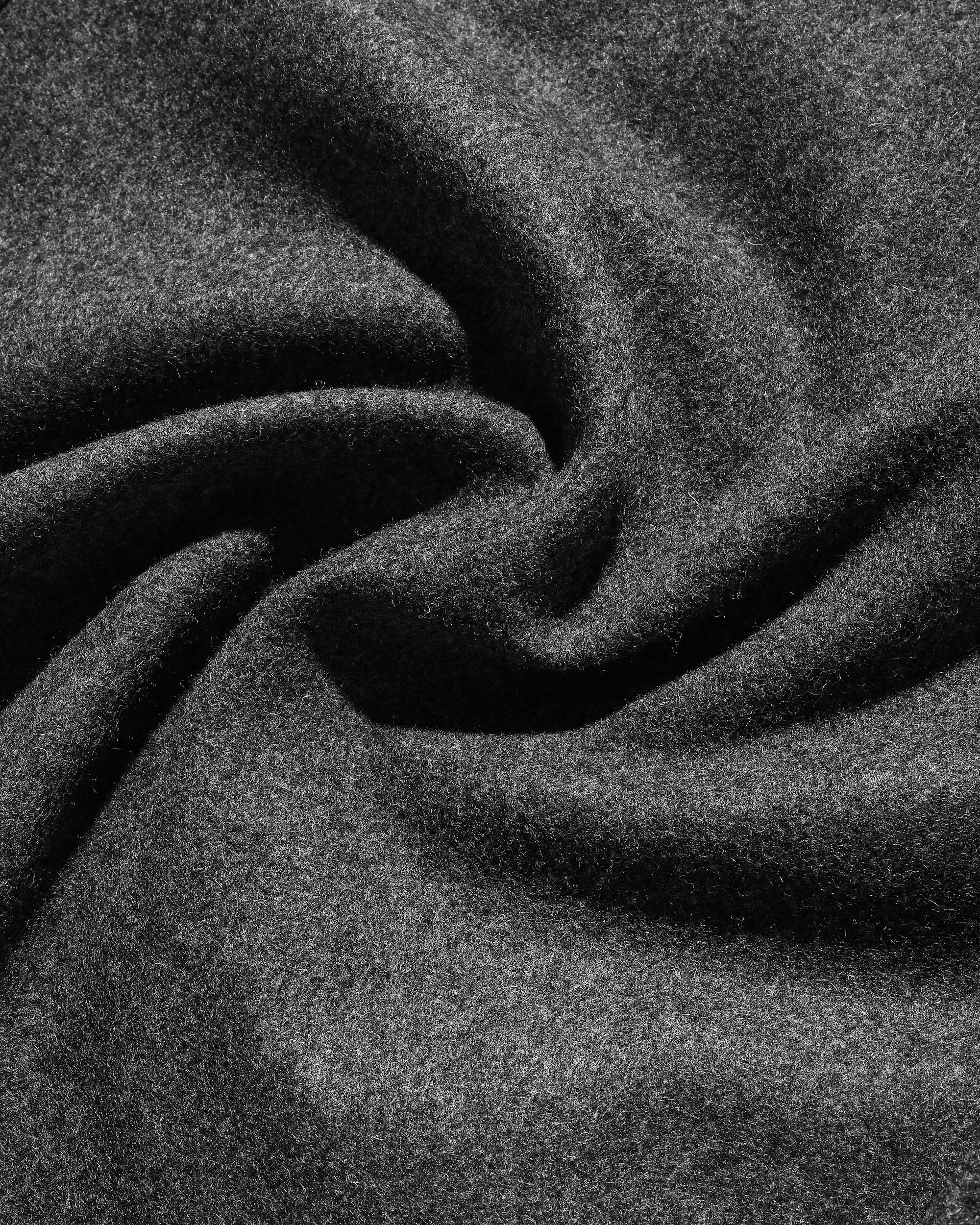 【12.10 WED 20:00- IN STOCK】LEATHER COLLAR WOOL MELTON BALMACAAN COAT (GRAY)