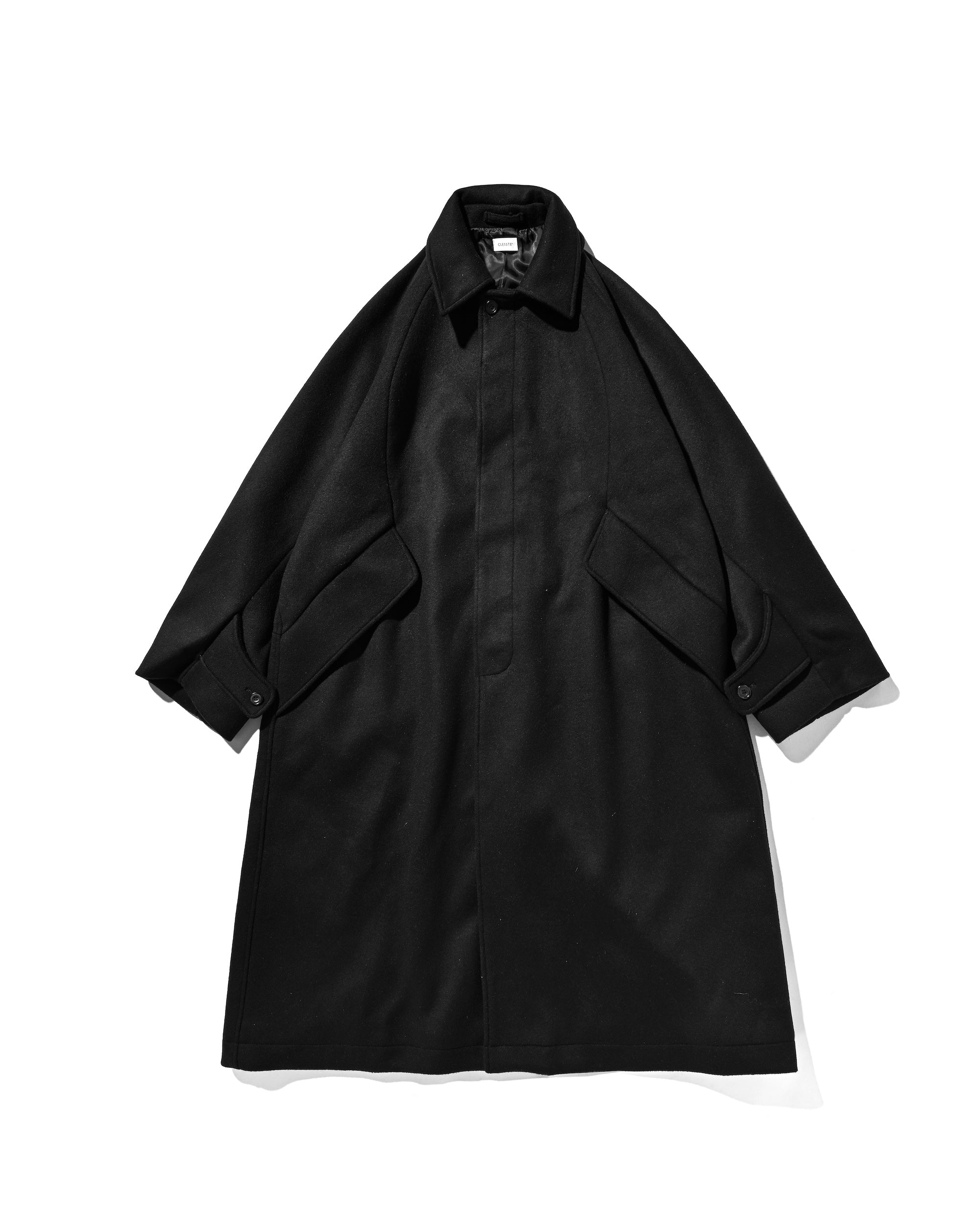 12.20 SAT 20:00- INSTOCK】WOOL MELTON BALMACAAN COAT (BLACK)