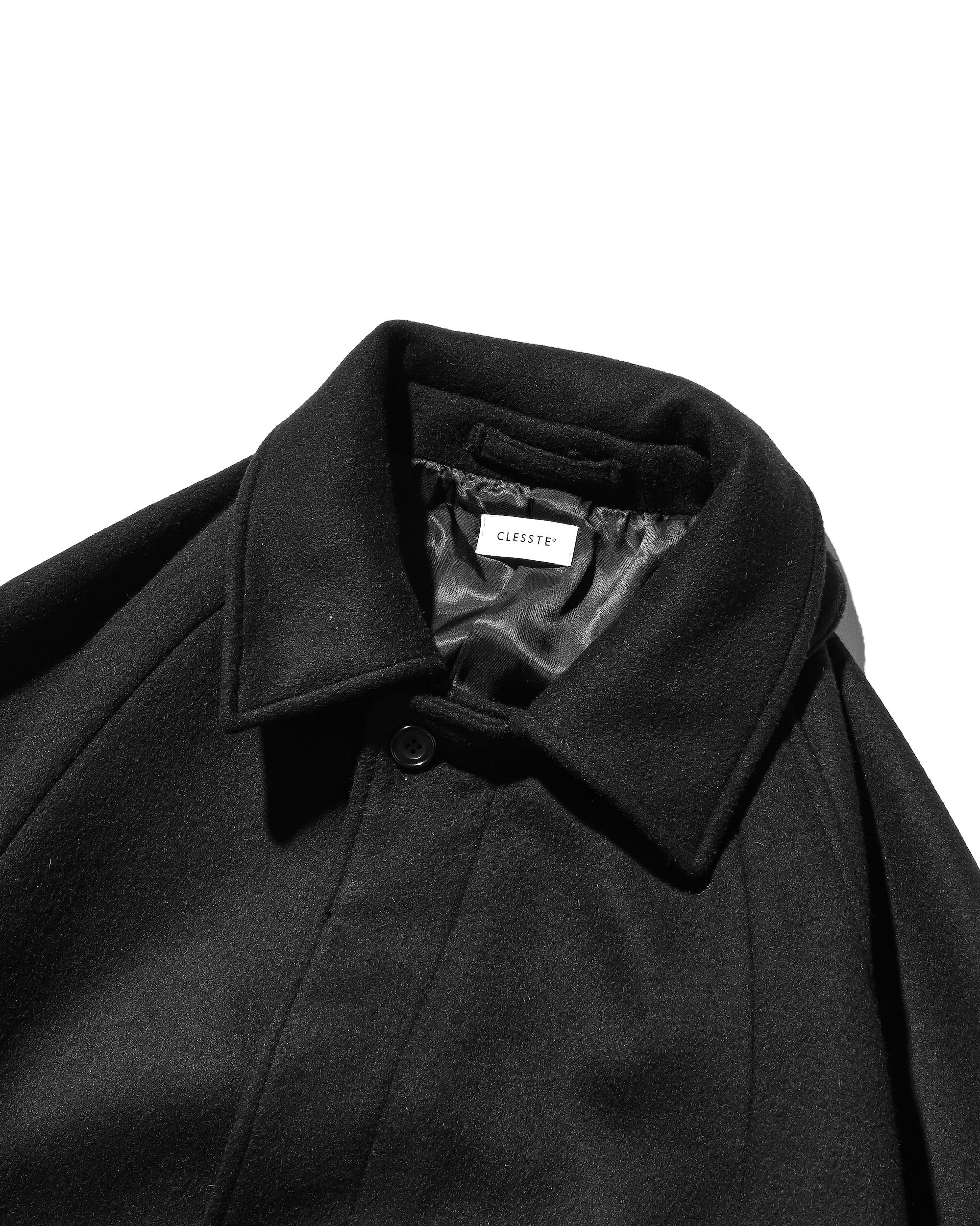 【12.10 WED 20:00- IN STOCK】WOOL MELTON BALMACAAN COAT (BLACK)