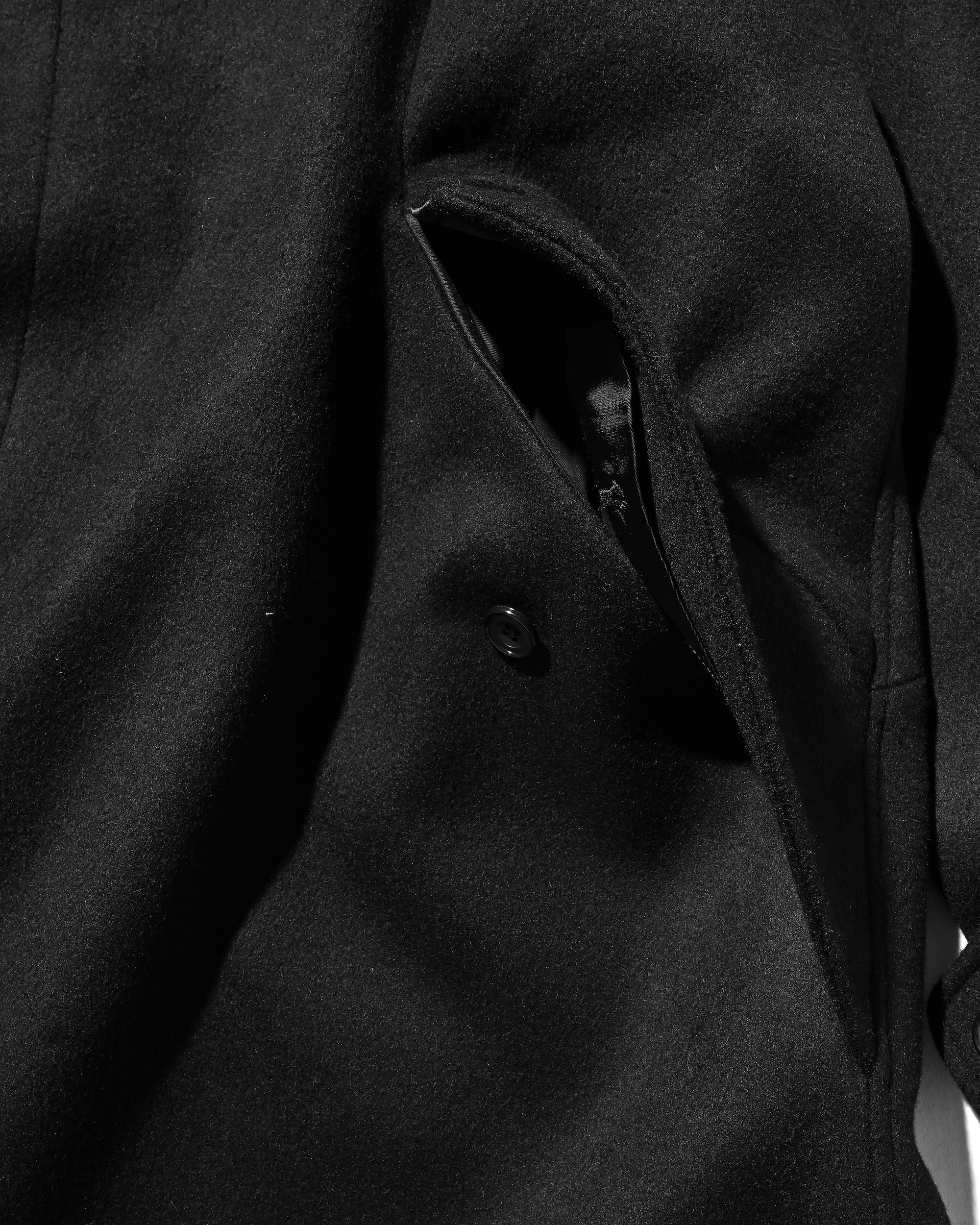 【12.10 WED 20:00- IN STOCK】WOOL MELTON BALMACAAN COAT (BLACK)