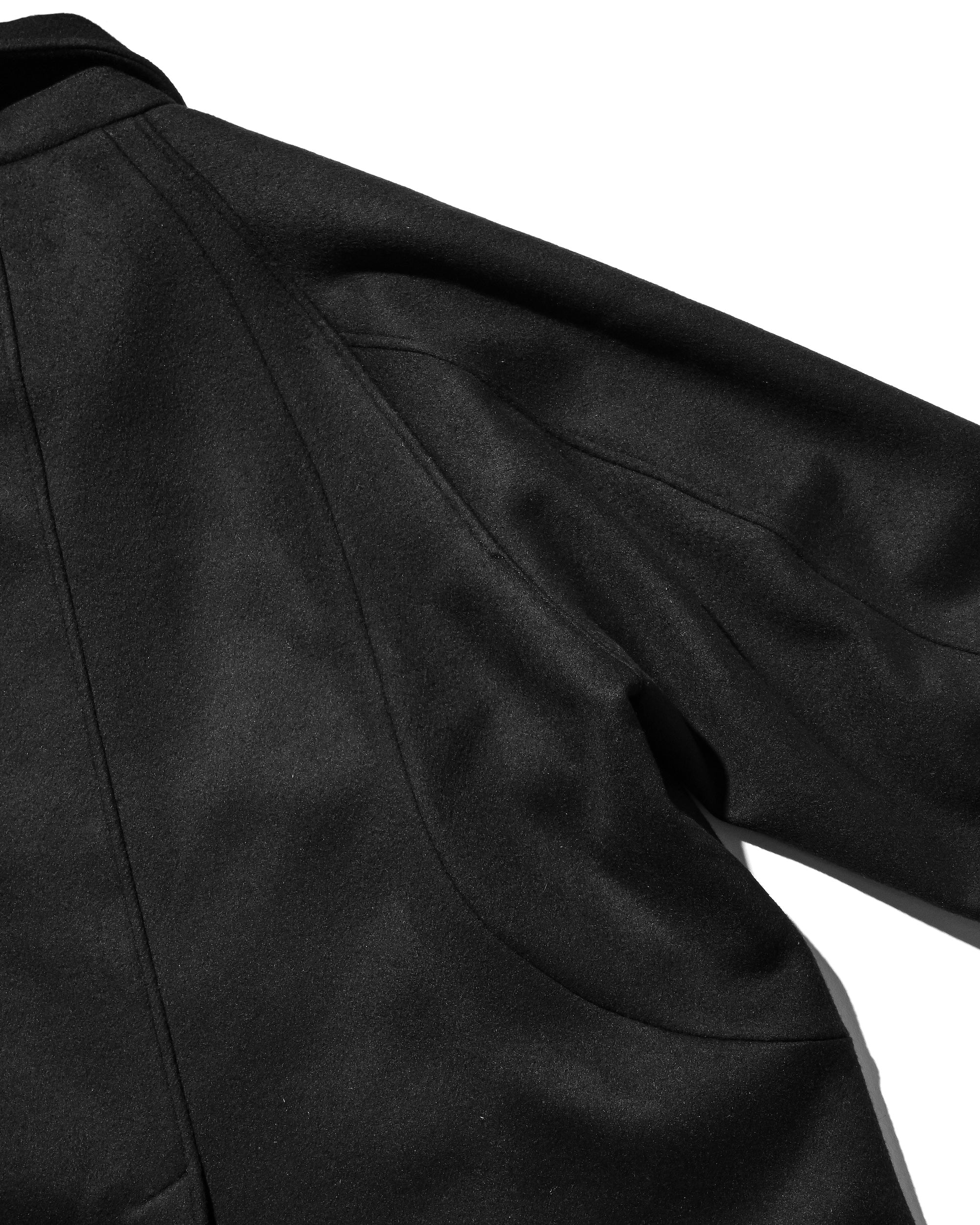 【12.10 WED 20:00- IN STOCK】WOOL MELTON BALMACAAN COAT (BLACK)