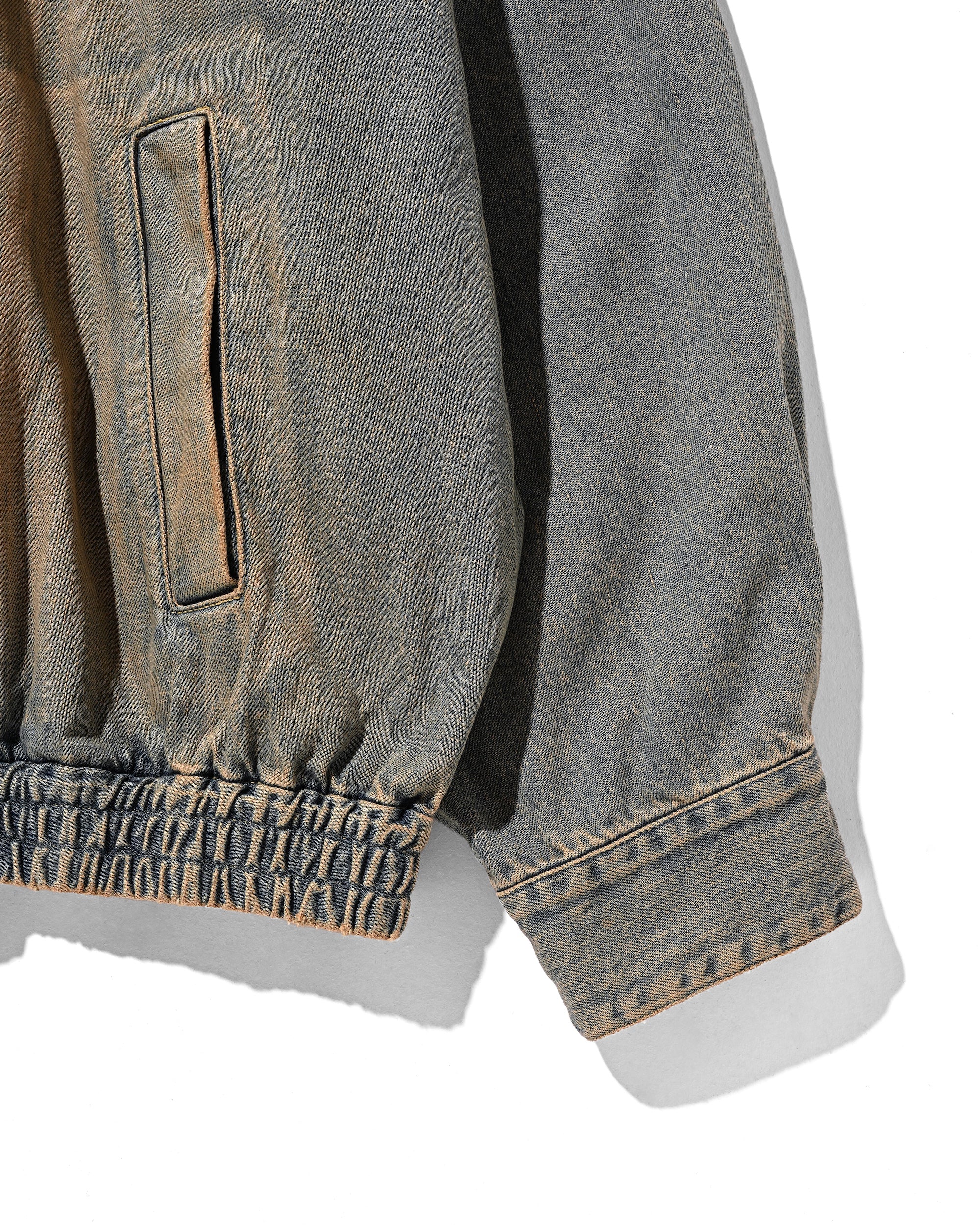 VINTAGE DYED SELVEDGE DENIM CITY UTILITY JACKET (VINTAGE BEIGE)