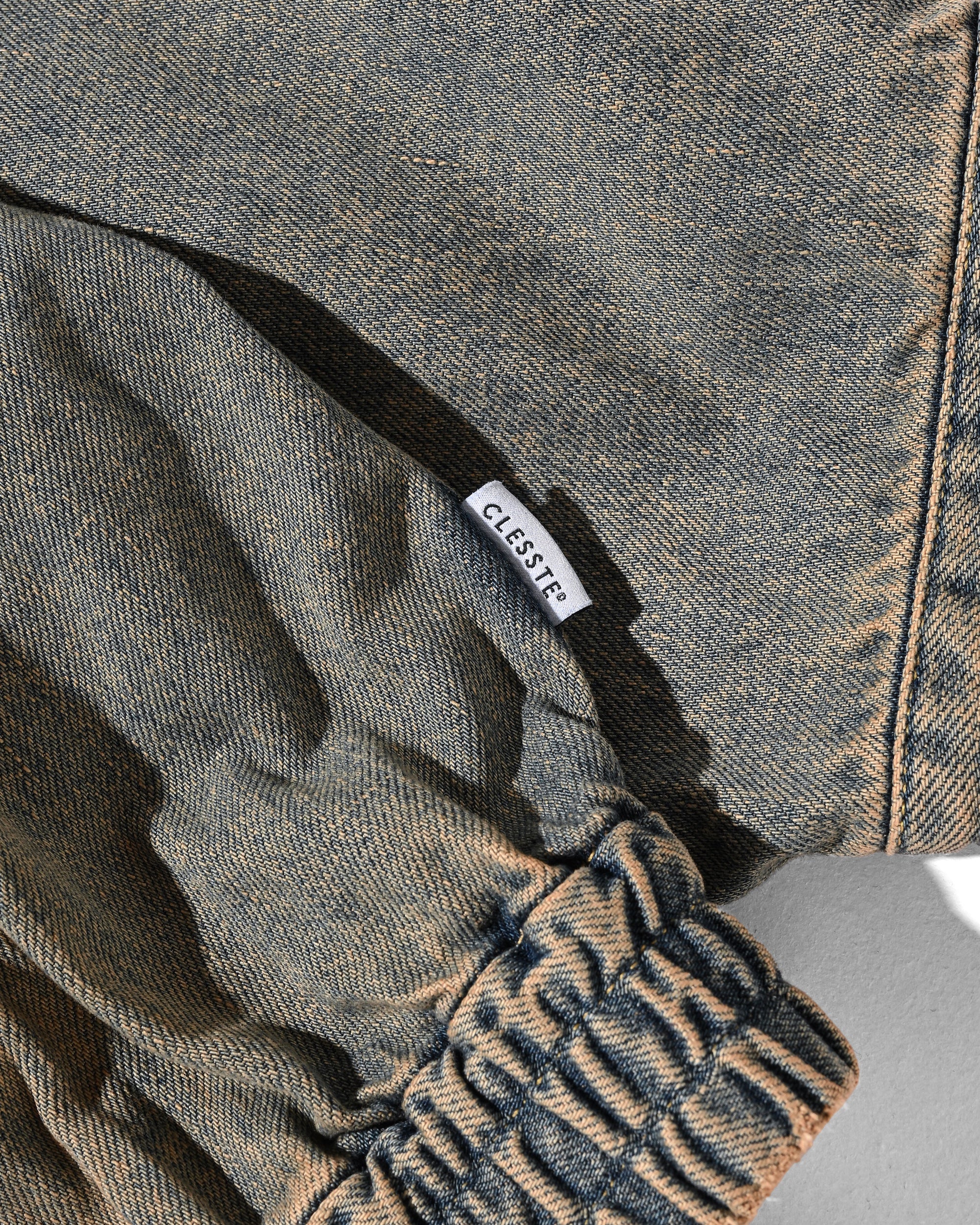 VINTAGE DYED SELVEDGE DENIM CITY UTILITY JACKET (VINTAGE BEIGE)