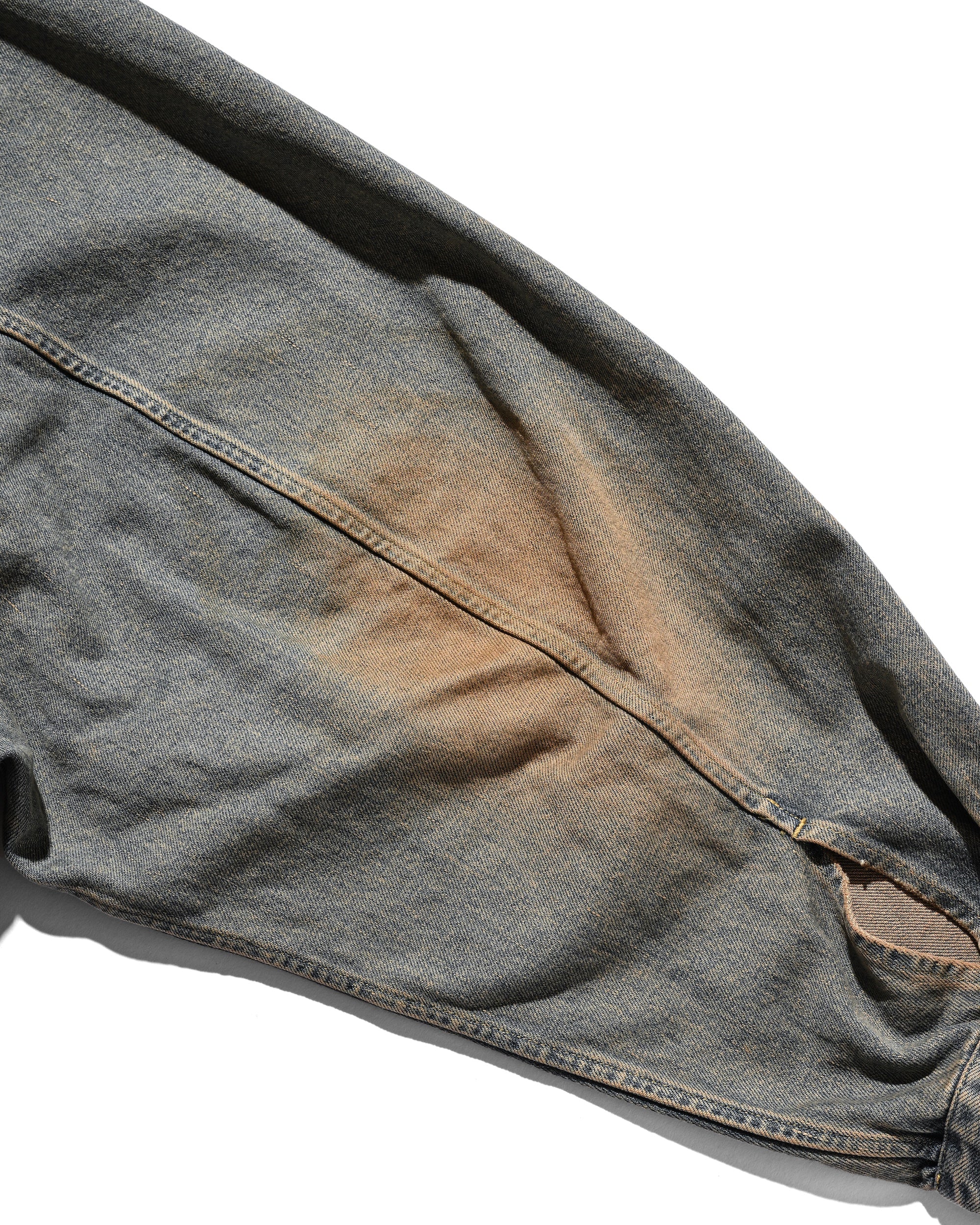 VINTAGE DYED SELVEDGE DENIM CITY UTILITY JACKET (VINTAGE BEIGE)