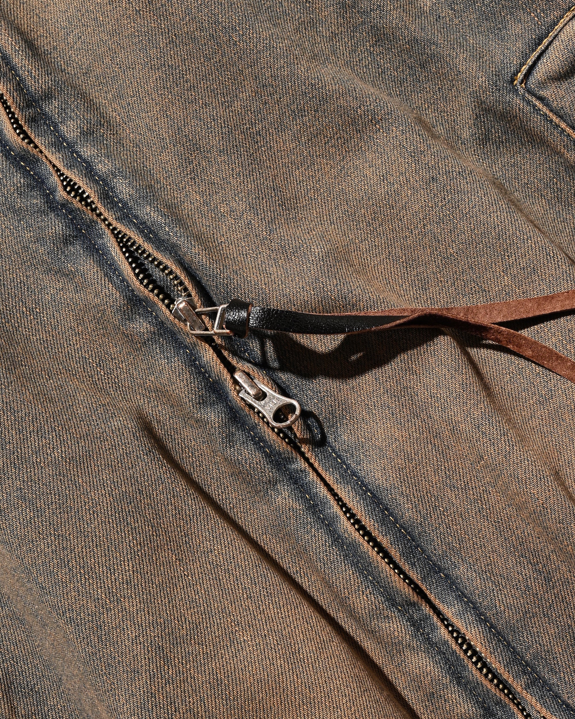 VINTAGE DYED SELVEDGE DENIM CITY UTILITY JACKET (VINTAGE BROWN)