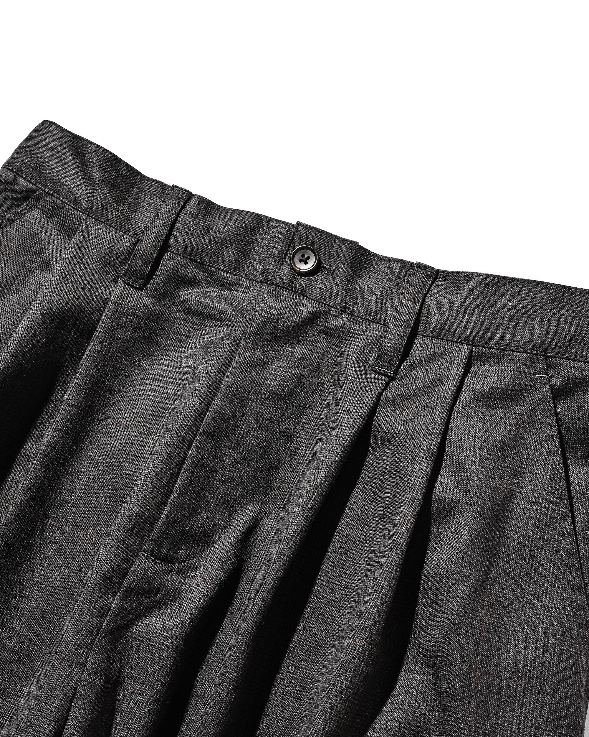 【1.28 WED 20:00- IN STOCK】WOOL GLEN PLAID CITY UNIFORM WIDE TAPERED PANTS