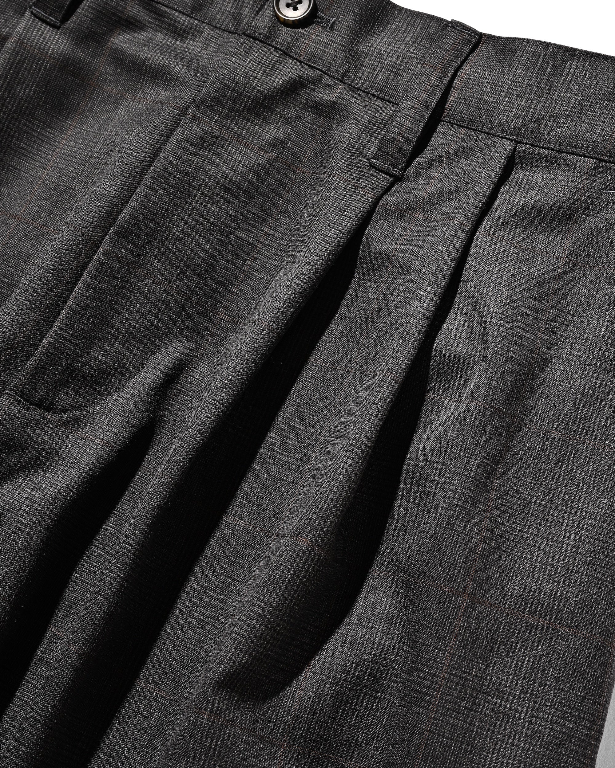 【1.28 WED 20:00- IN STOCK】WOOL GLEN PLAID CITY UNIFORM WIDE TAPERED PANTS