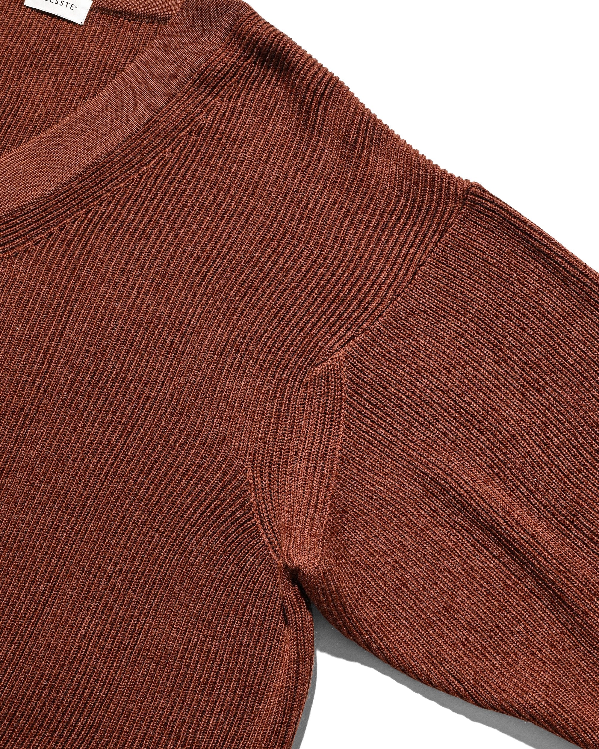 【1.7 WED 20:00- IN STOCK】FINE WOOL V-NECK KNIT PULLOVER (BROWN)
