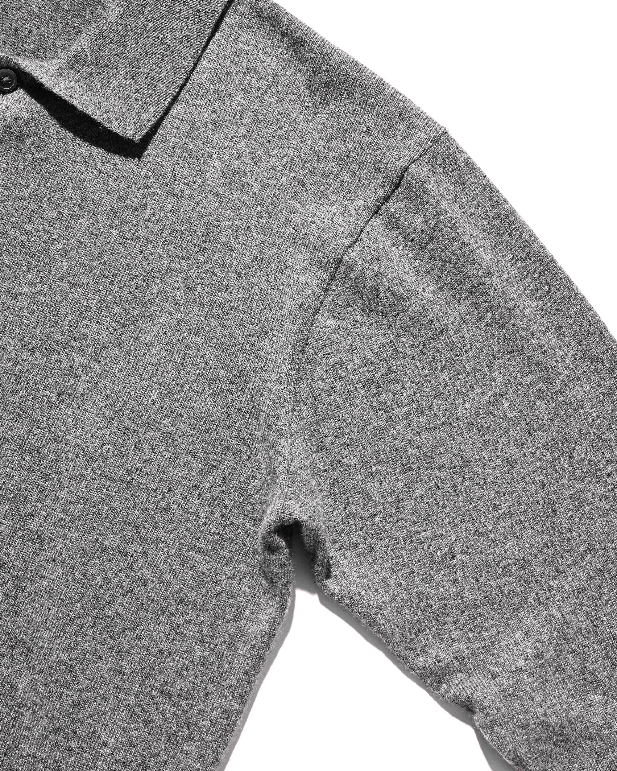 【12.27 SAT 20:00- IN STOCK】CASHMERE KNIT POLO SHIRT (GRAY)