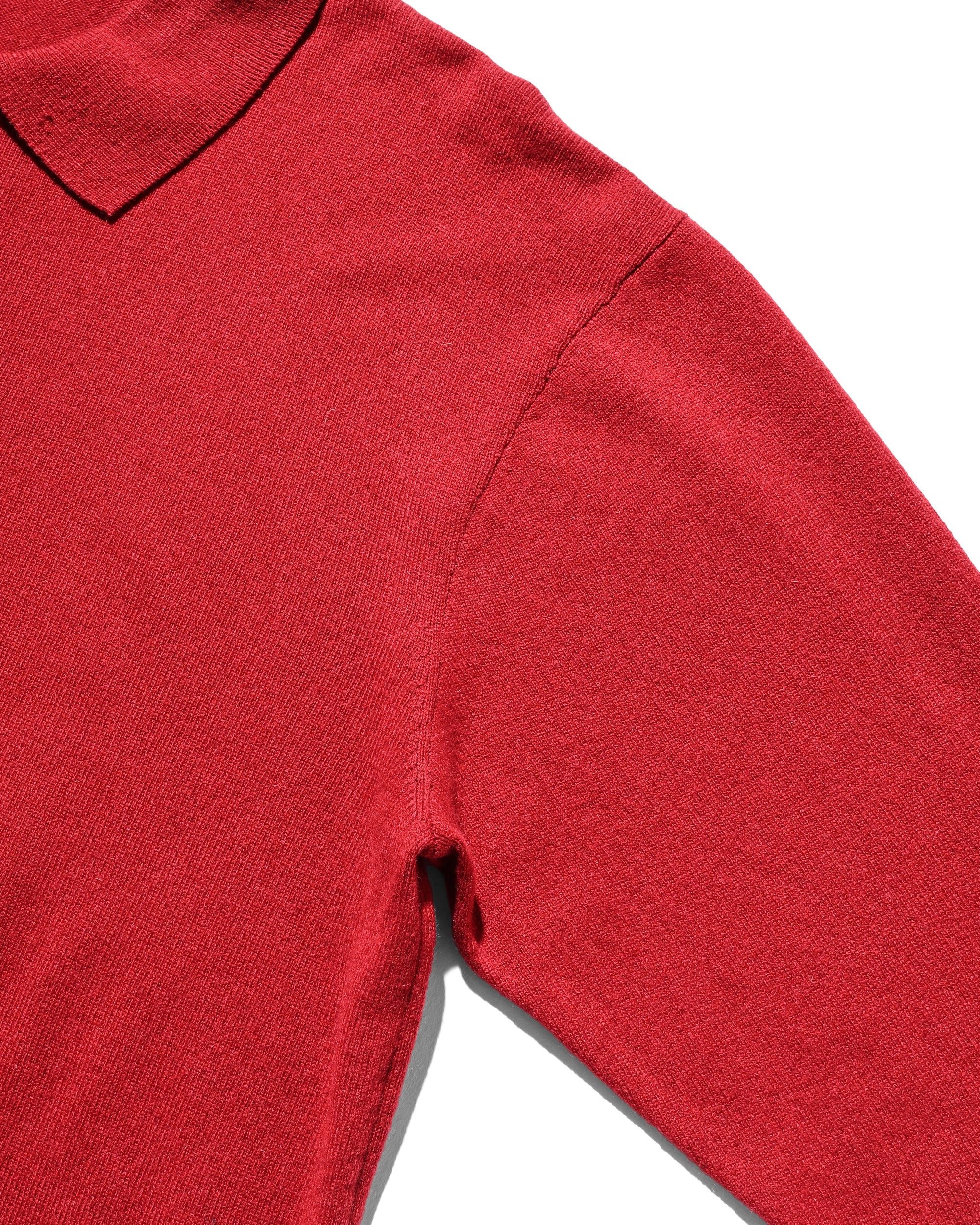 【12.27 SAT 20:00- IN STOCK】CASHMERE KNIT POLO SHIRT (RED)