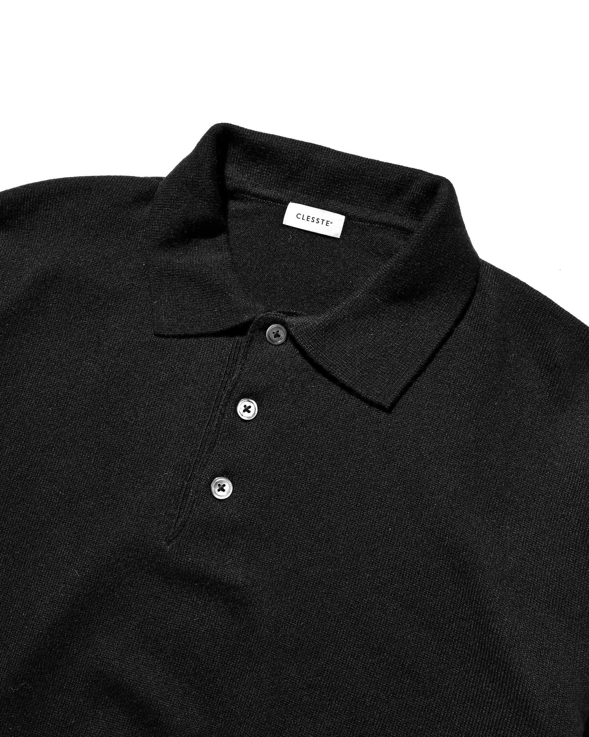 【12.27 SAT 20:00- IN STOCK】CASHMERE KNIT POLO SHIRT (BLACK)
