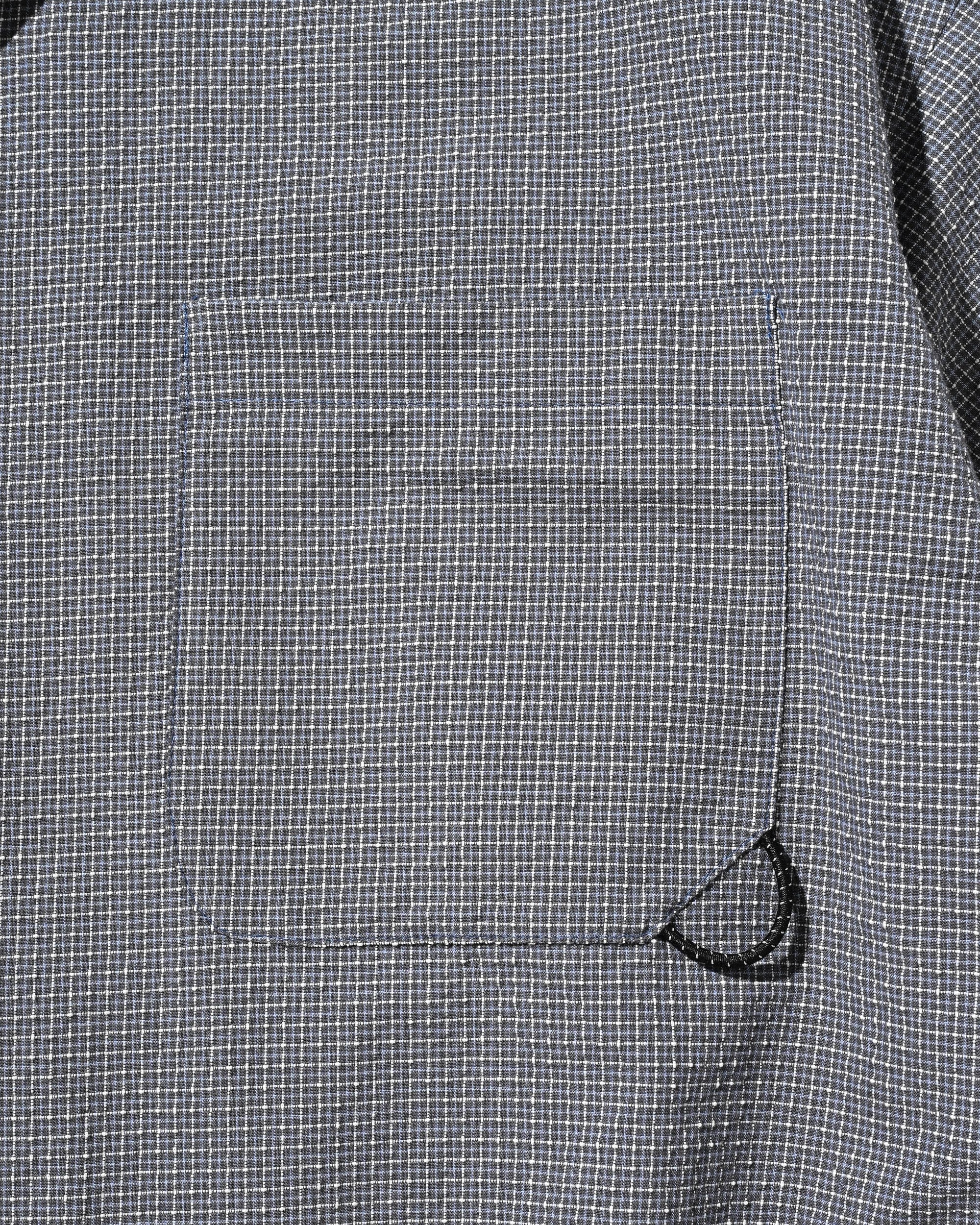 【7.25 SAT 20:00- IN STOCK】MINI CHECK OPEN COLLAR S/S SHIRT (BLUE×WHITE)