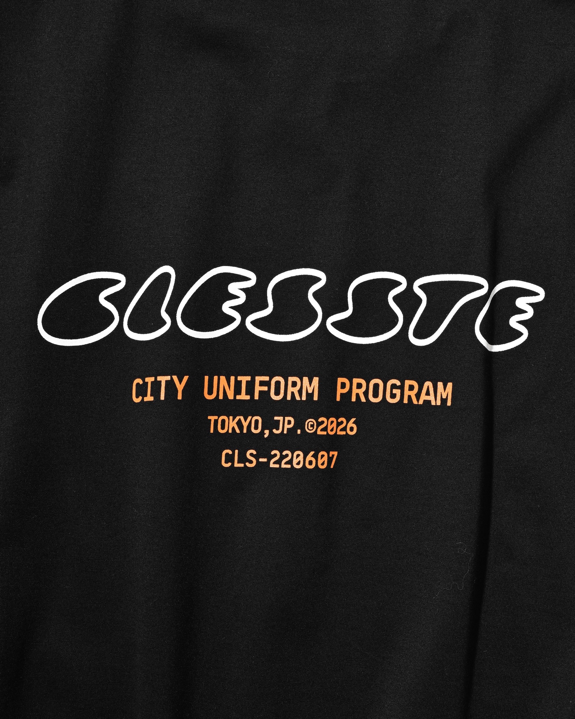 【8.1 SAT 20:00- IN STOCK】"CLST" LOGO PRINT S/S T-SHIRT WITH DRAWSTRINGS (BLACK)