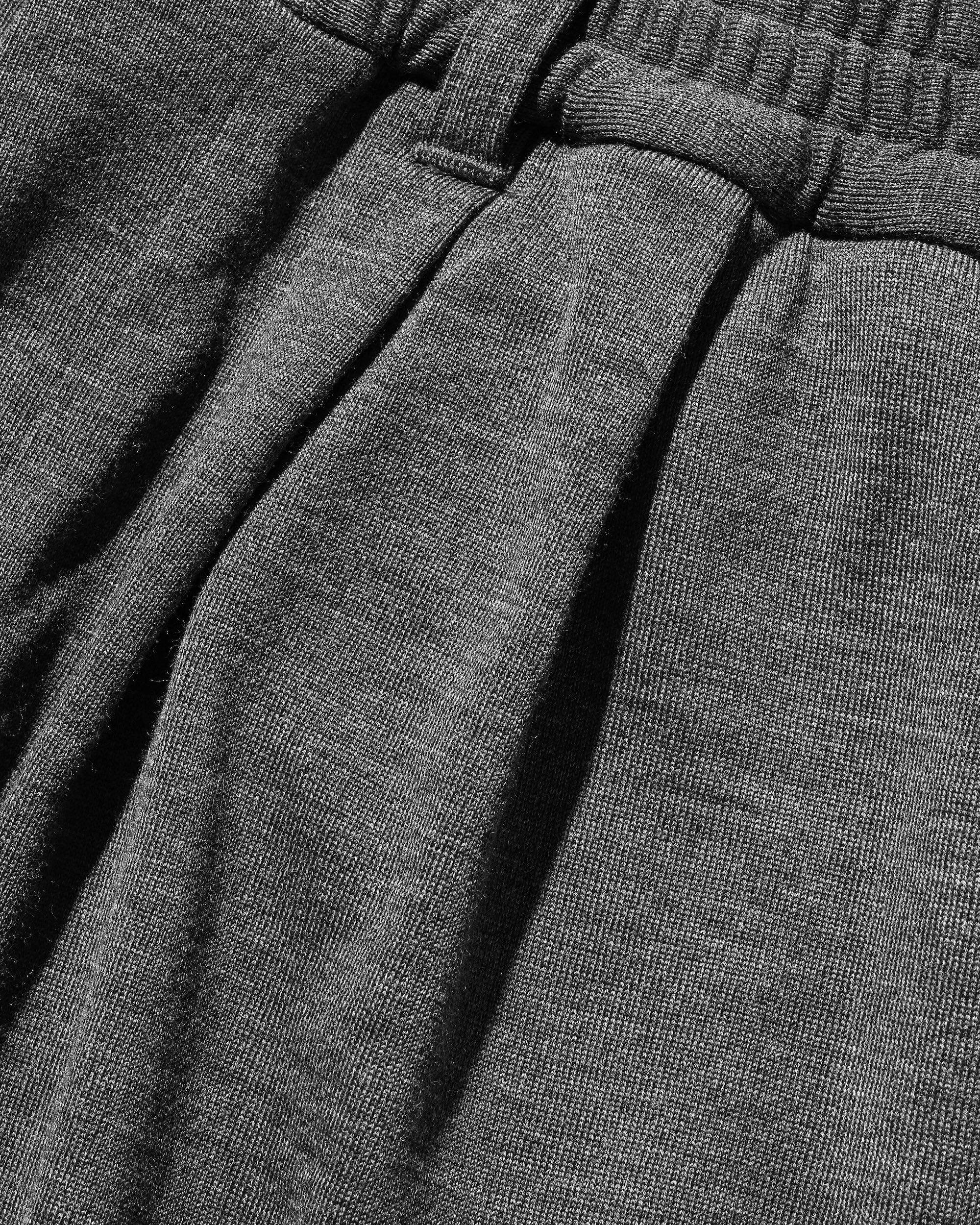 WOOL SWEAT WIDE TAPERED PANTS (GRAY)