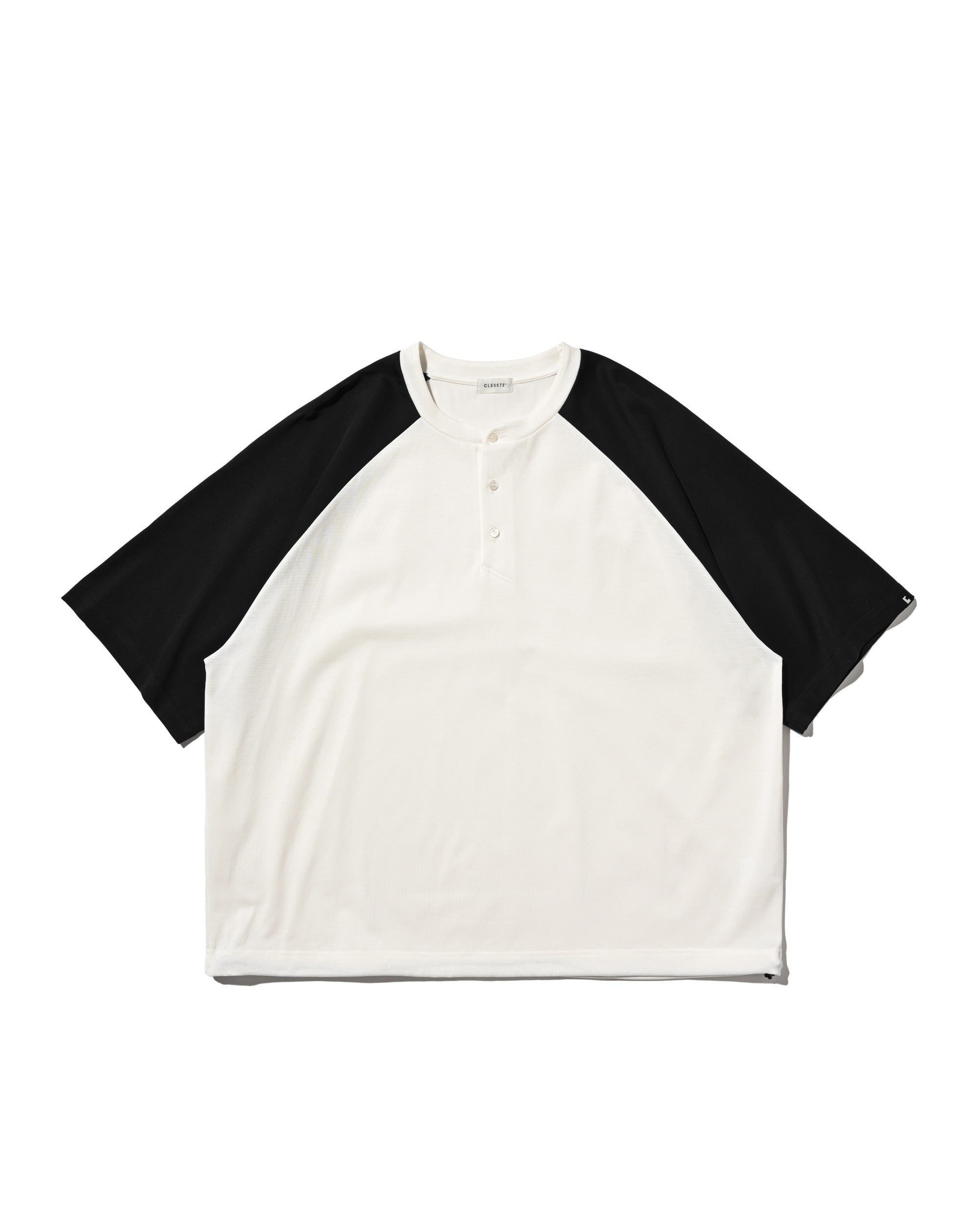 【8.19 WED 20:00- IN STOCK】RAGLAN HENLEY NECK S/S T-SHIRT WITH DRAWSTRINGS (WHITE×NAVY)