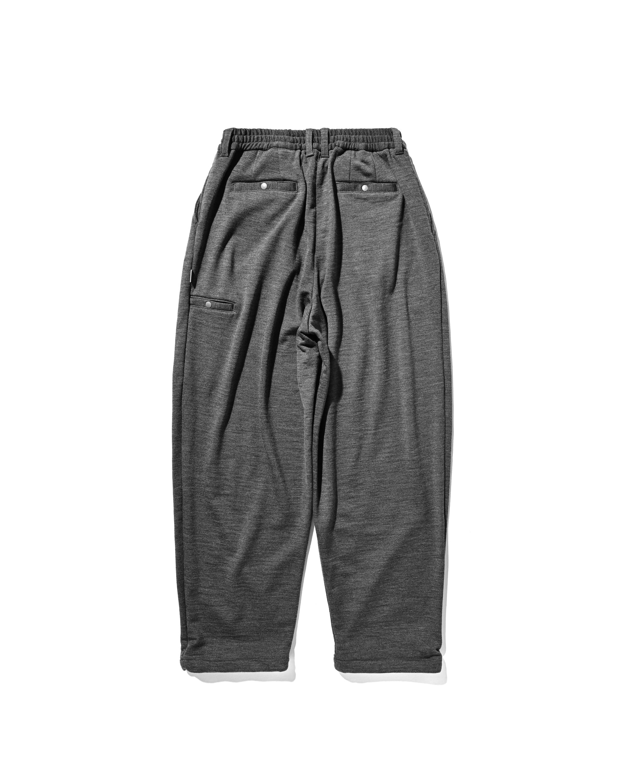 WOOL SWEAT WIDE TAPERED PANTS (GRAY)