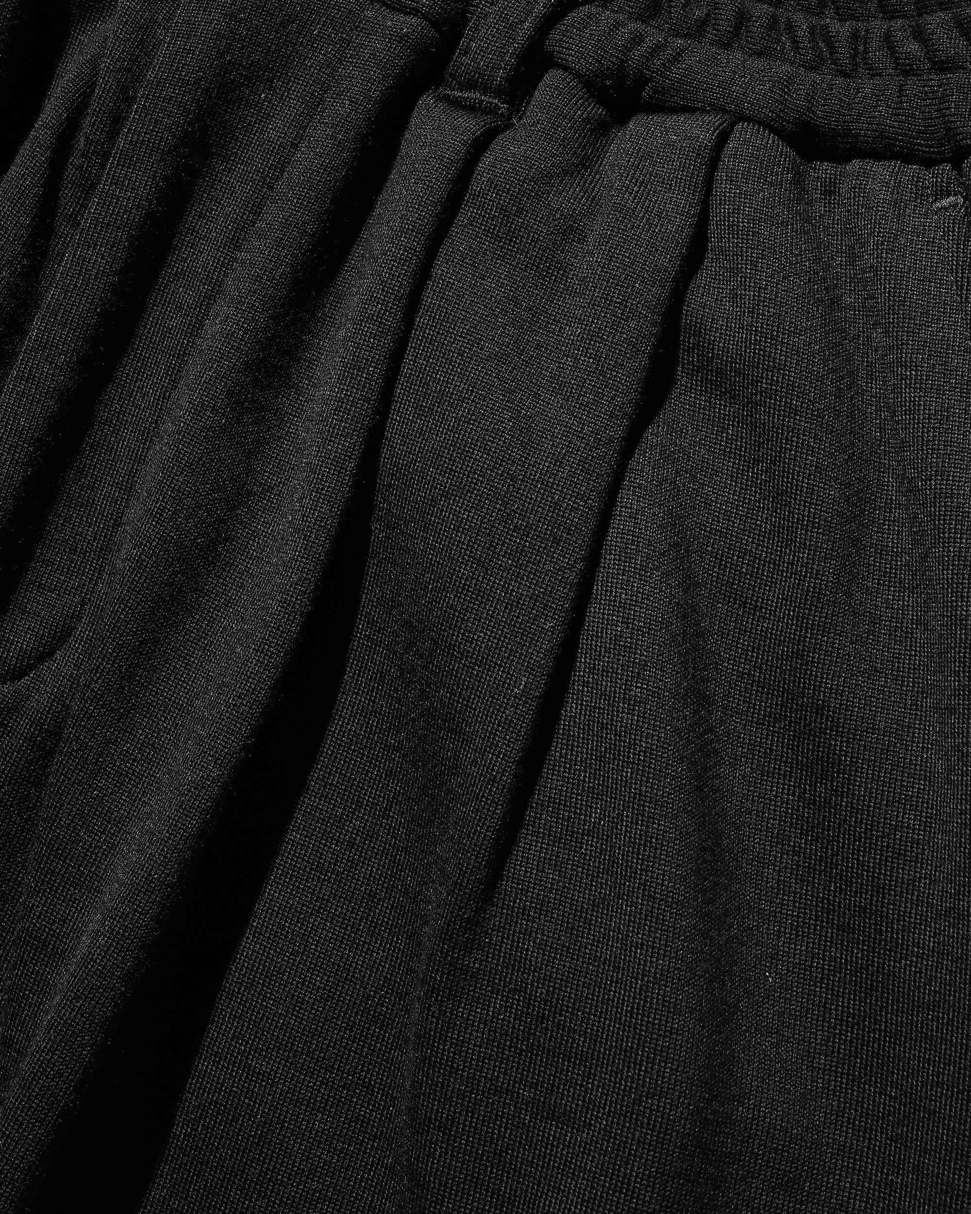 WOOL SWEAT WIDE TAPERED PANTS (BLACK)