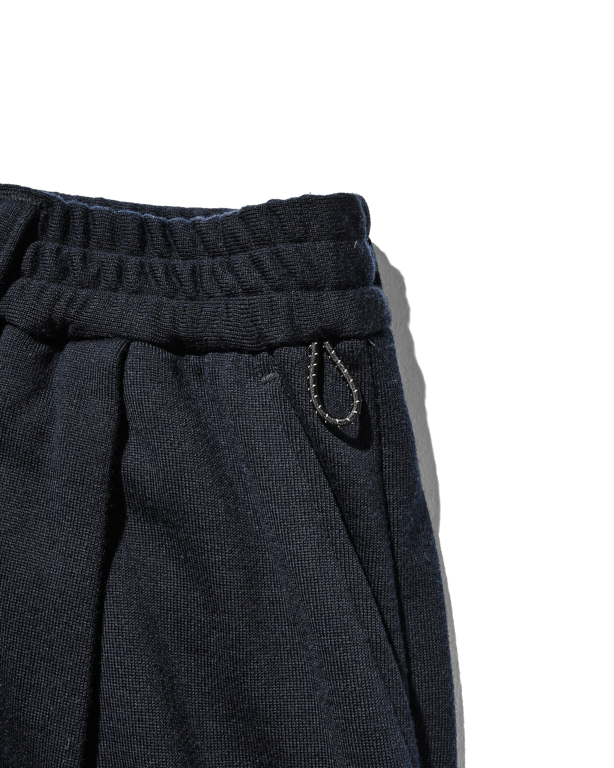 WOOL SWEAT WIDE TAPERED PANTS (NAVY)