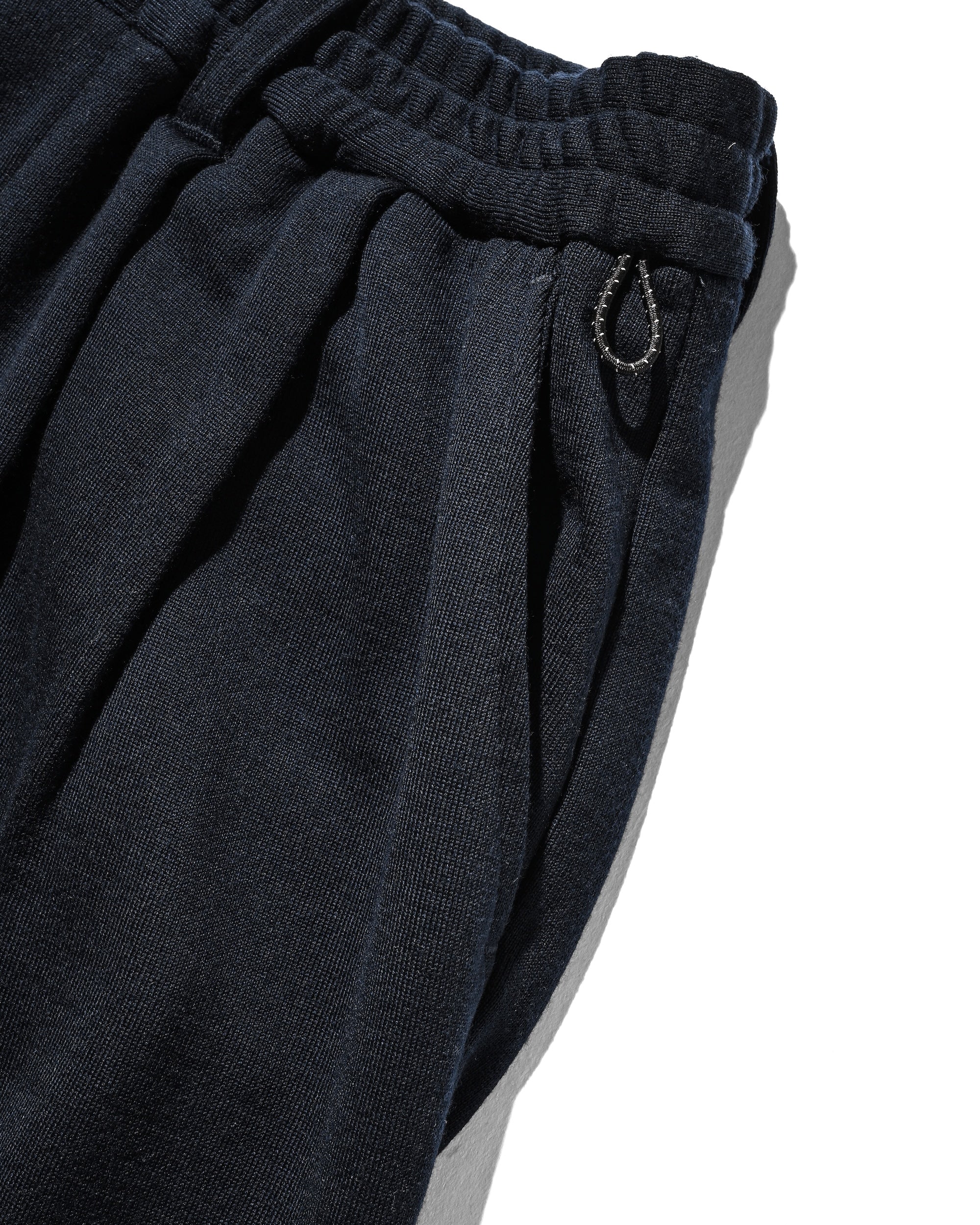 WOOL SWEAT WIDE TAPERED PANTS (NAVY)