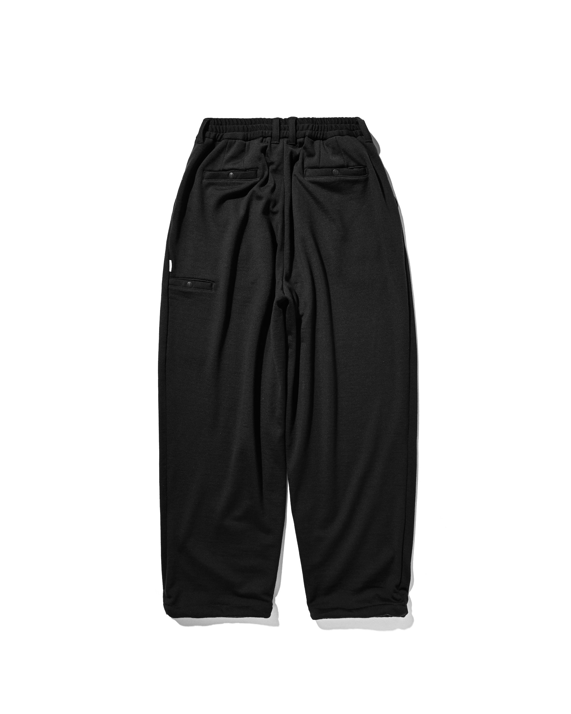WOOL SWEAT WIDE TAPERED PANTS (BLACK)
