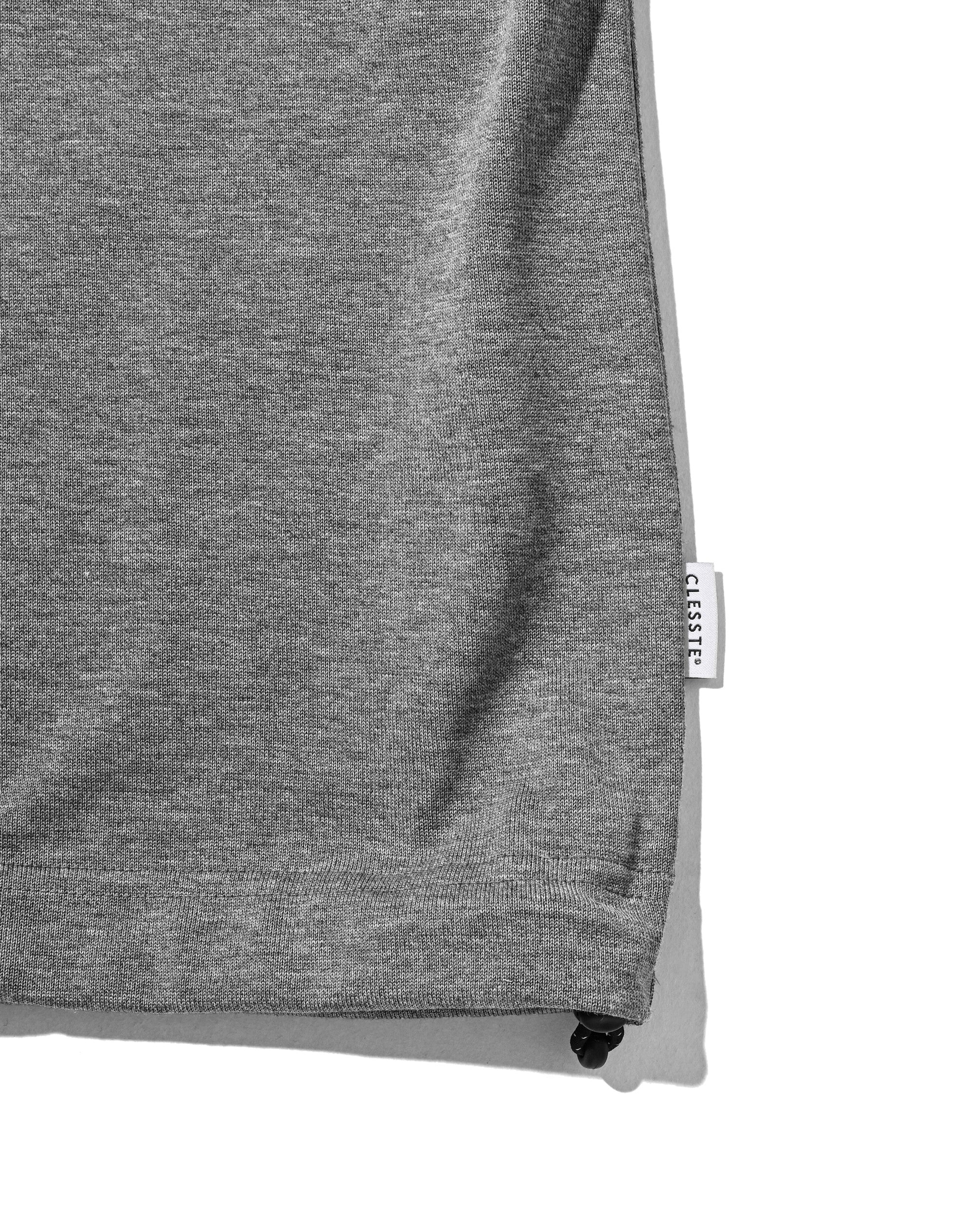 【8.19 WED 20:00- IN STOCK】RAGLAN HENLEY NECK S/S T-SHIRT WITH DRAWSTRINGS (GRAY×BLUE GRAY)