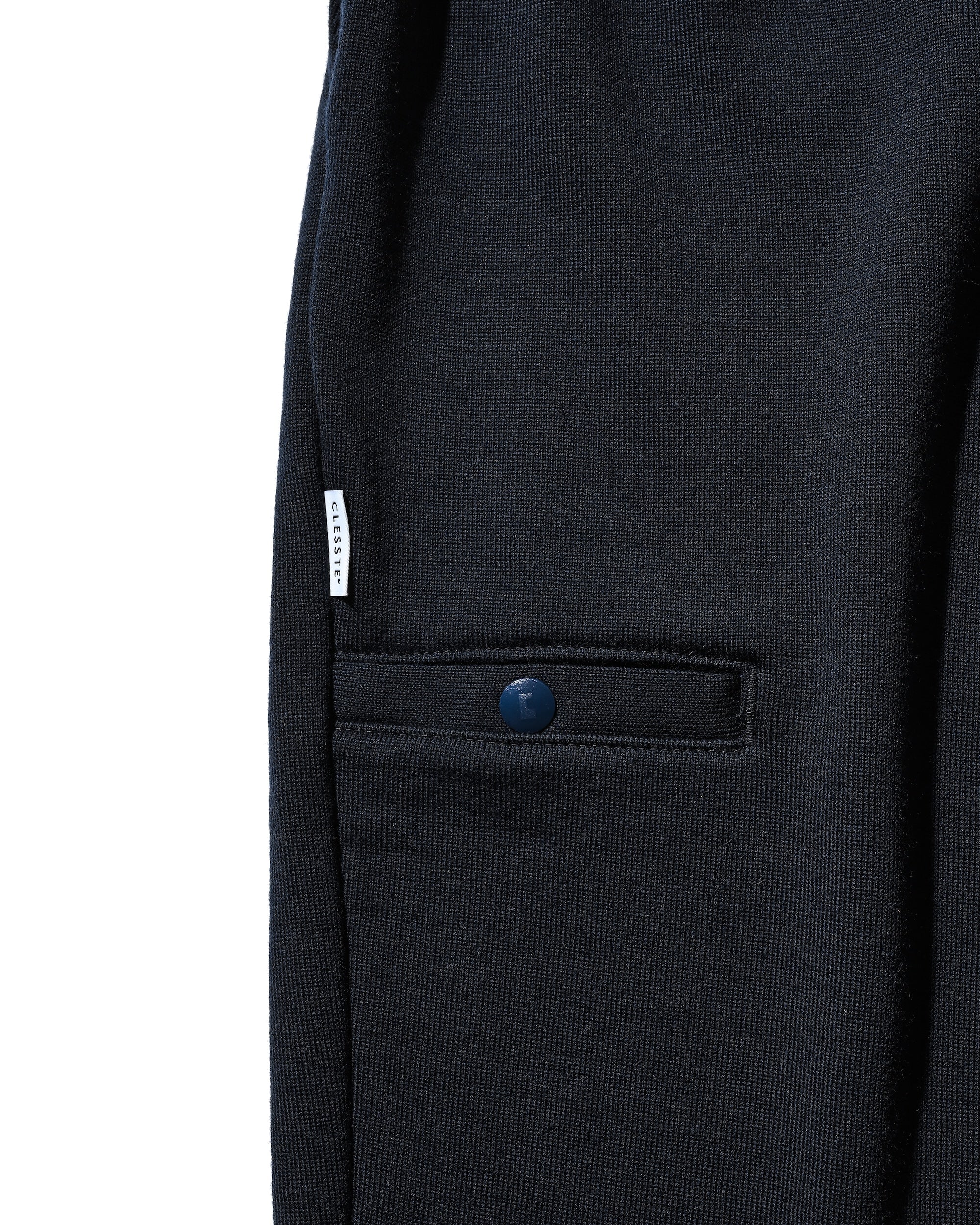 WOOL SWEAT WIDE TAPERED PANTS (NAVY)