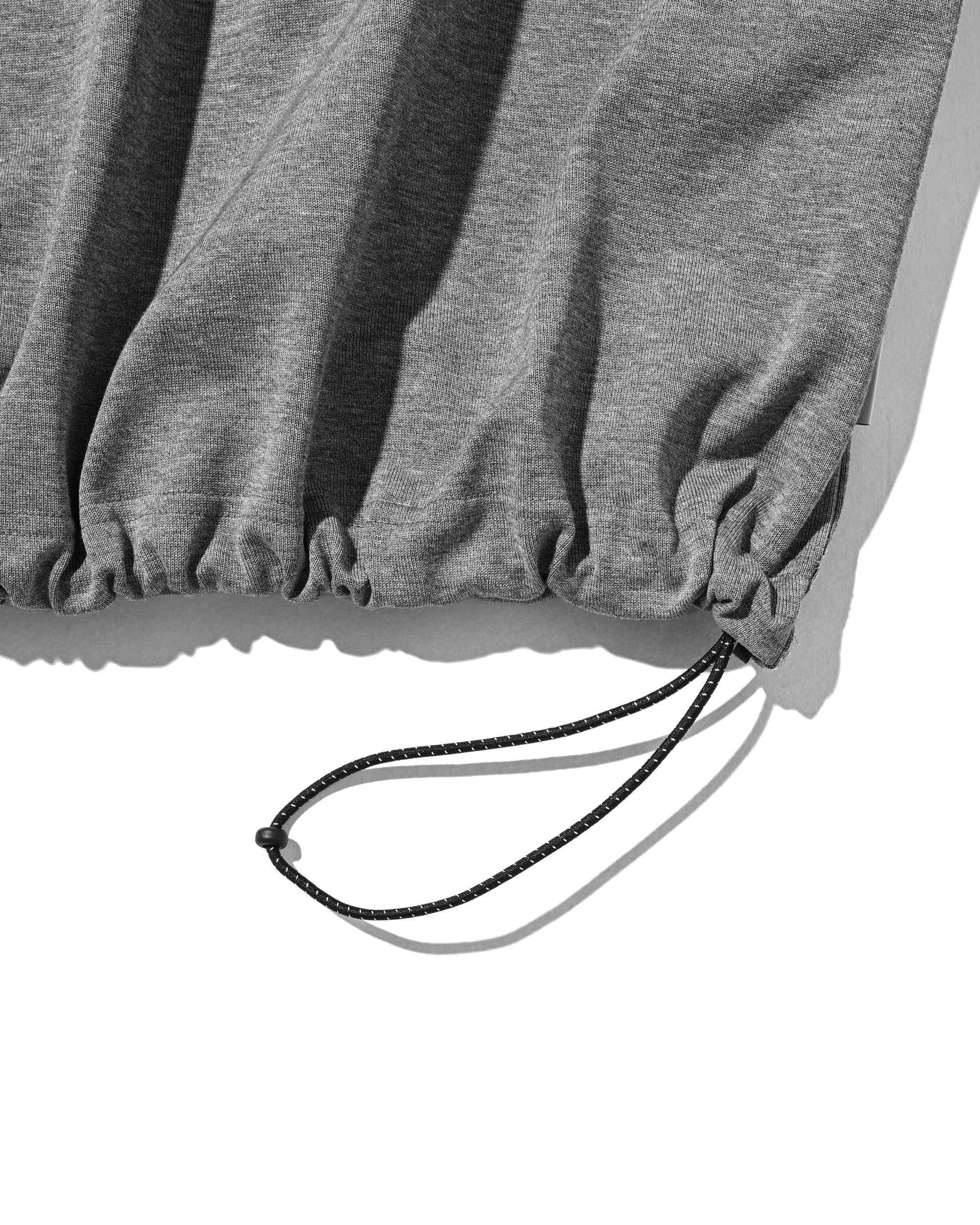 【8.19 WED 20:00- IN STOCK】RAGLAN HENLEY NECK S/S T-SHIRT WITH DRAWSTRINGS (GRAY×BLUE GRAY)
