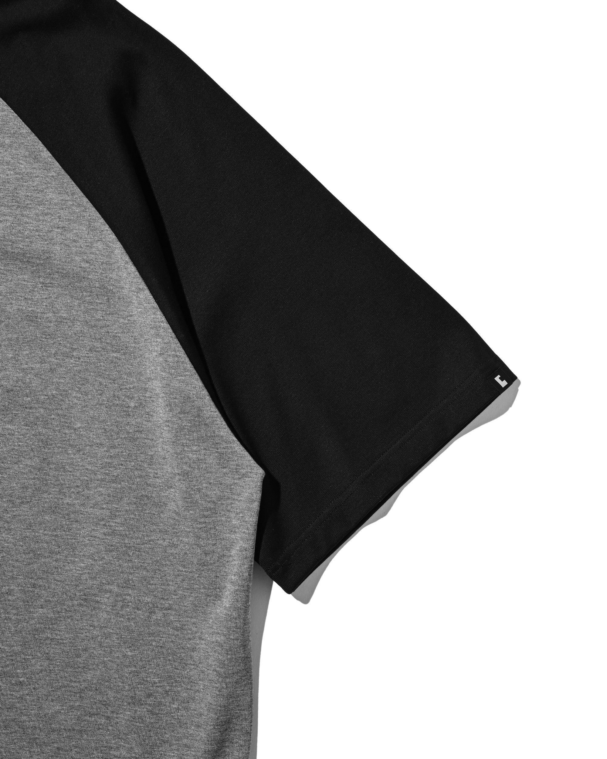 【8.19 WED 20:00- IN STOCK】RAGLAN HENLEY NECK S/S T-SHIRT WITH DRAWSTRINGS (GRAY×BLACK)