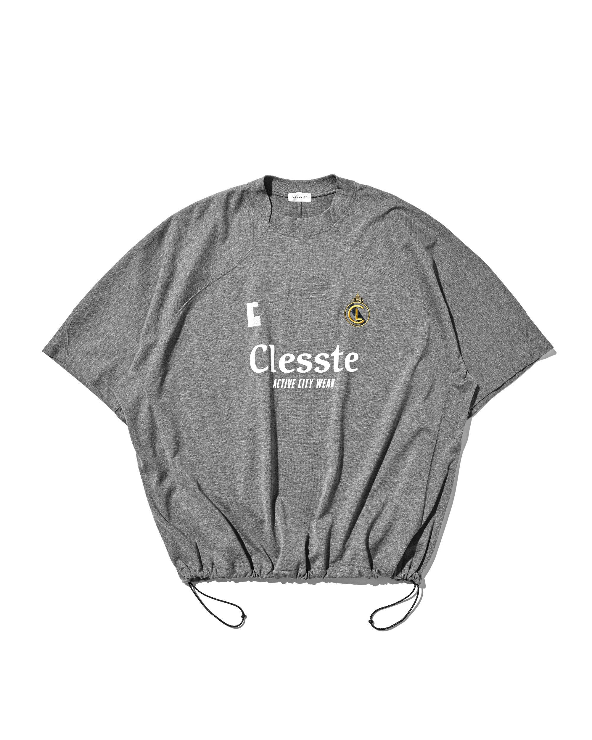 【8.29 SAT 20:00- IN STOCK】EMBROIDERED GAME S/S T-SHIRT WITH DRAWSTRINGS (HEATHER GRAY)