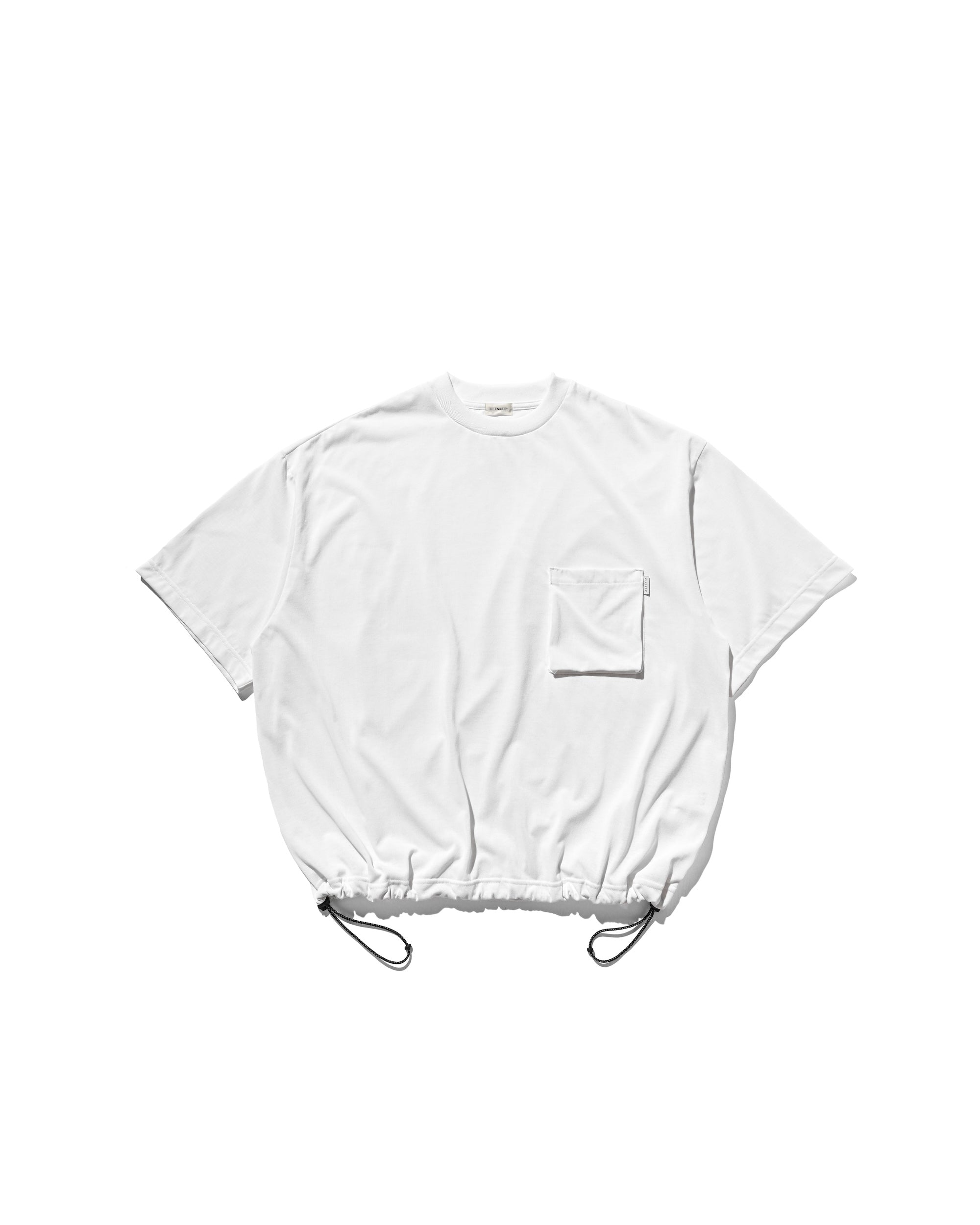 3D POCKET MASSIVE T-SHIRT WITH DRAWSTRINGS (WHITE)