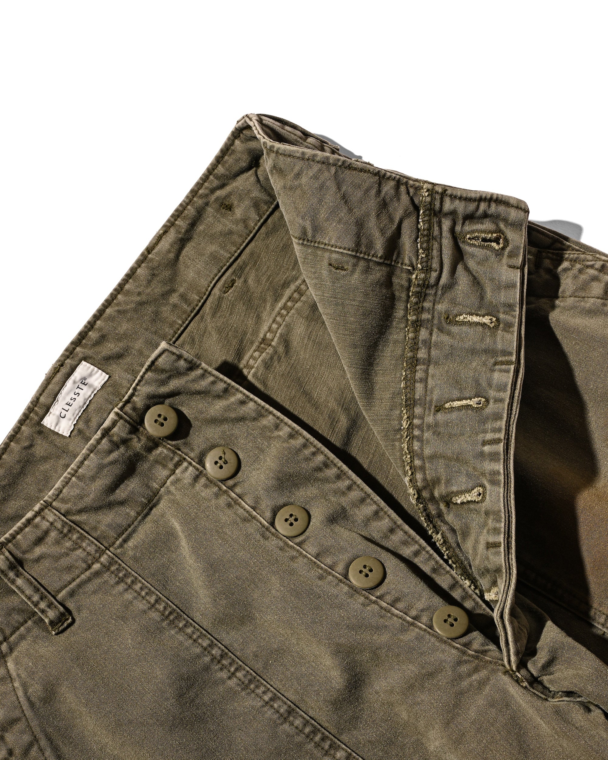 VINTAGE EFFECT BAKER PANTS (OLIVE)