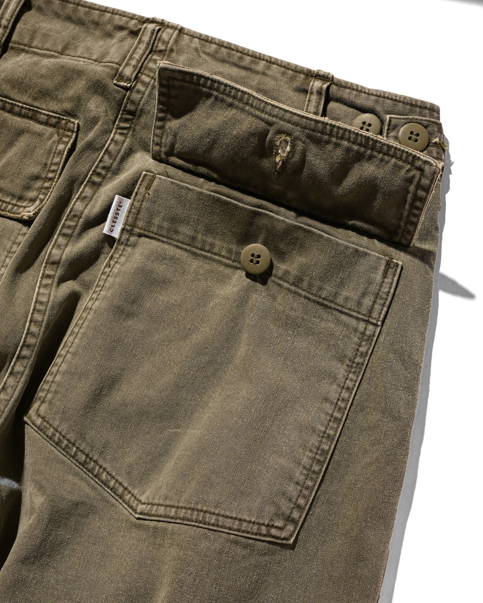 VINTAGE EFFECT BAKER PANTS (OLIVE)