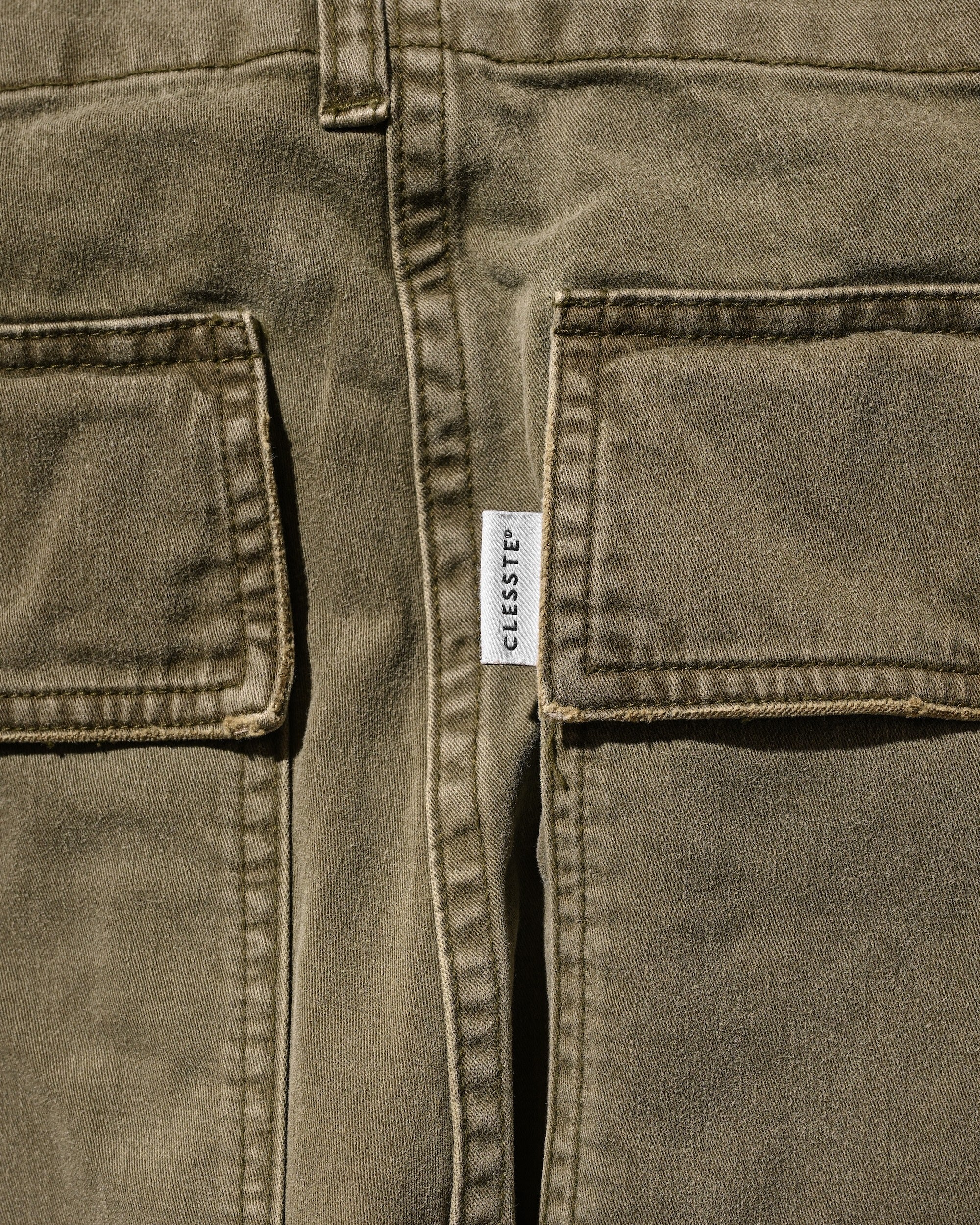 VINTAGE EFFECT BAKER PANTS (OLIVE)