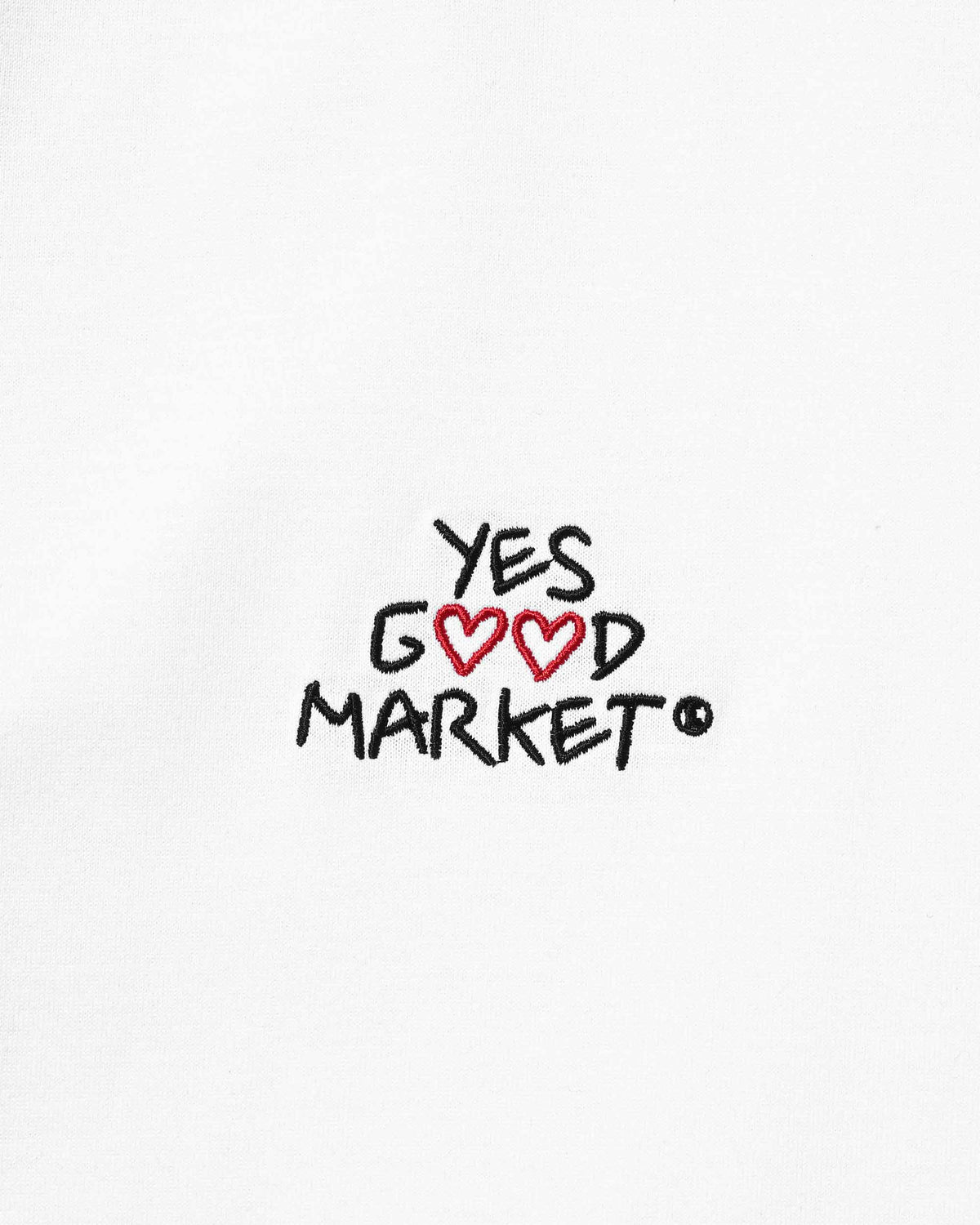 【10.4 SUN 20:00- IN STOCK】【LIMITED】 “YES G♡♡D MARKET" S/S T-SHIRT WITH DRAWSTRINGS (WHITE)
